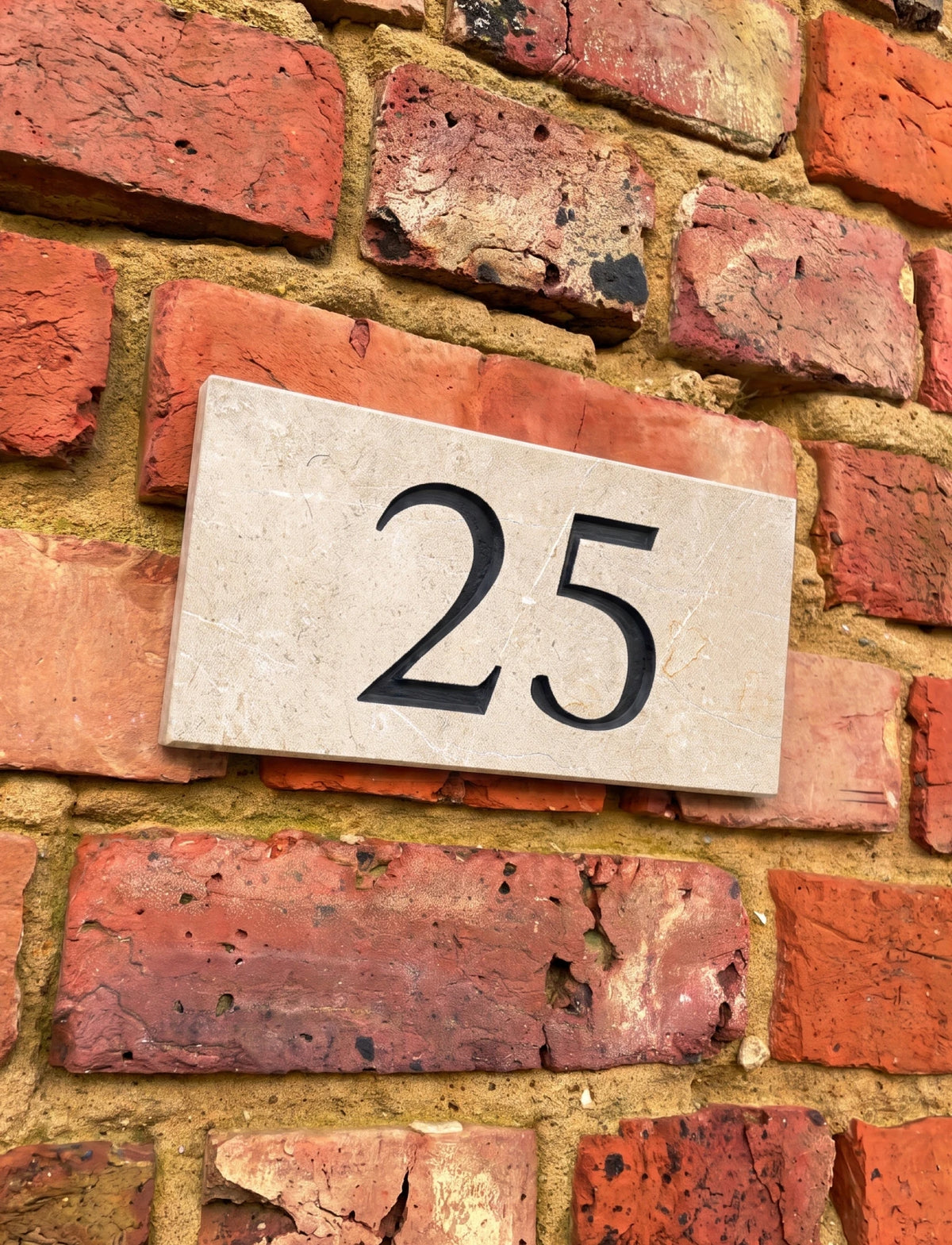 Limestone House Number Sign