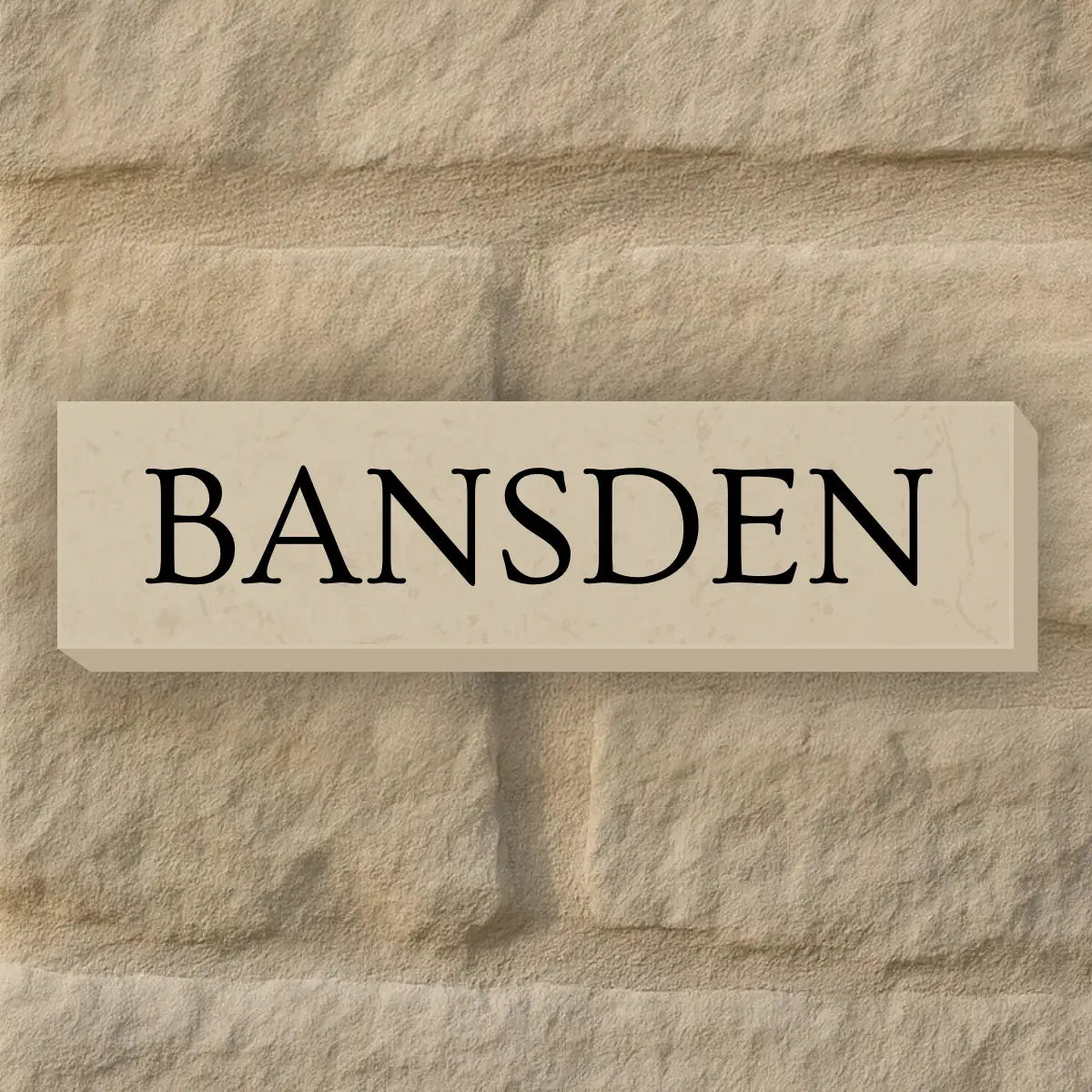 Long Limestone House Sign