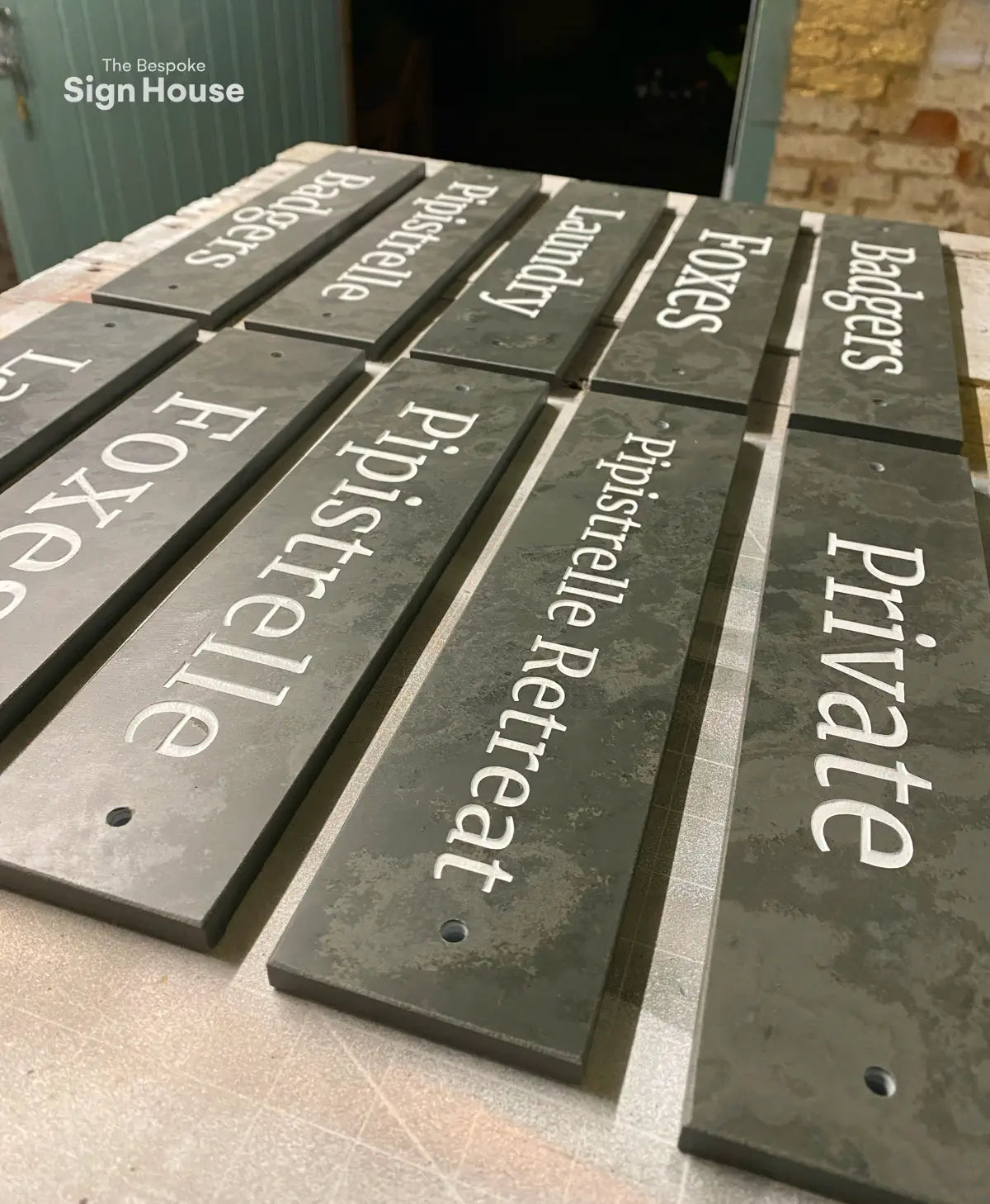 Bulk order of slate signs with house names
