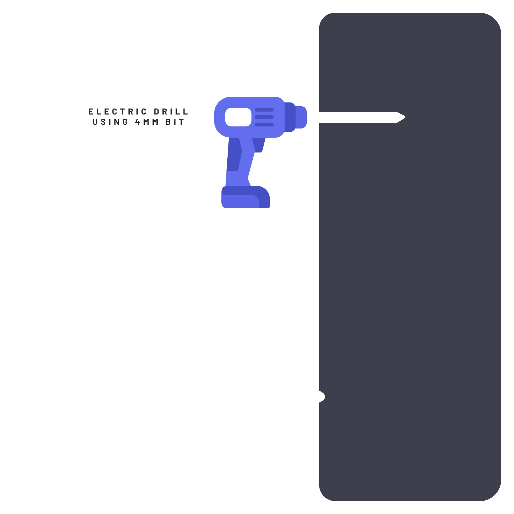 A visual guide for installing hidden fixings: showing a hand attaching a clip to the back of a panel, then aligning and securing the panel onto a wall mount for a flush finish.