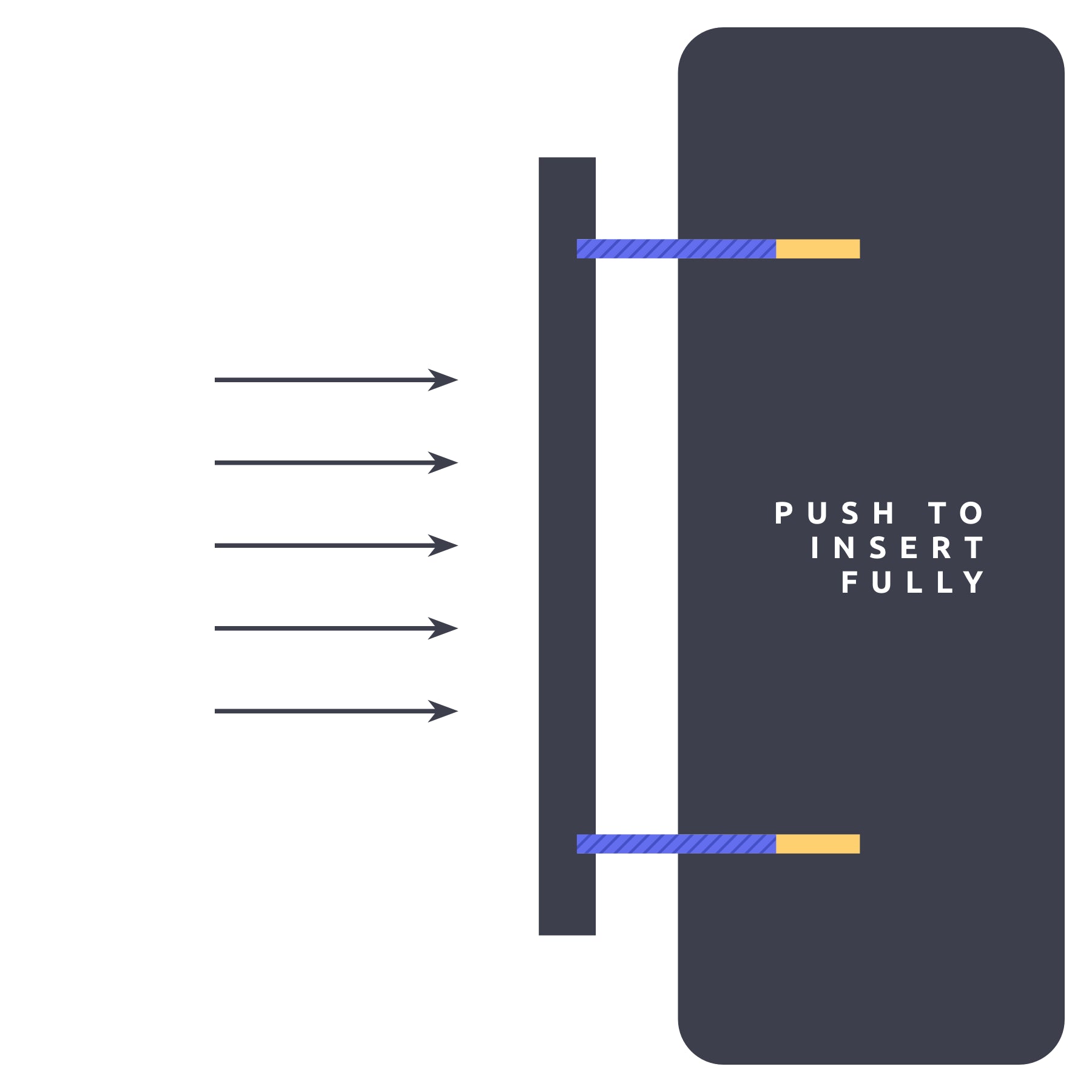Step-by-step instructions for hidden fixings: showing a hand attaching a clip to the back of a panel, followed by securing the panel onto a wall mount, ensuring it is flush and securely fixed.