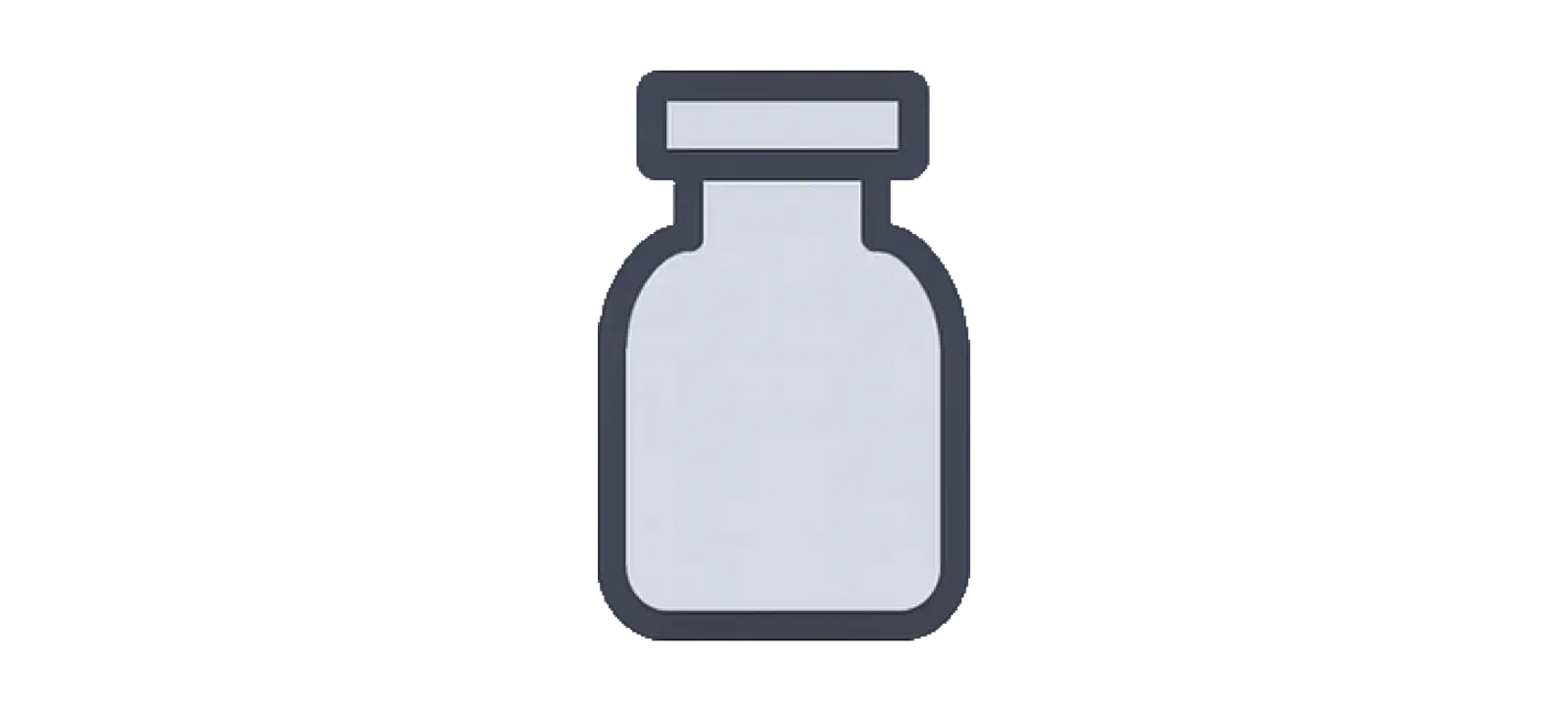 Outline of a bottle on a white background