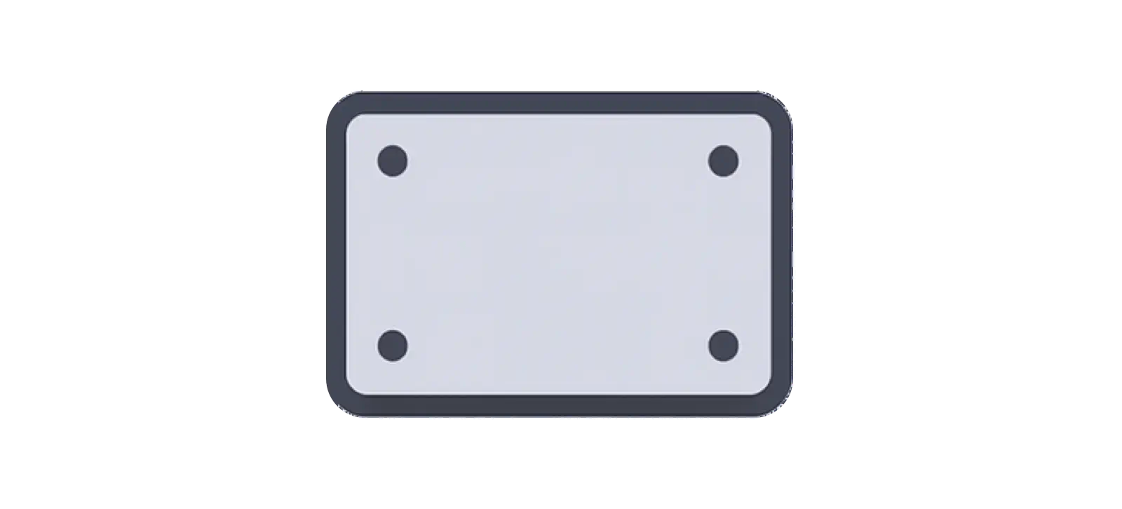 Rectangle house sign diagram with four screw holes