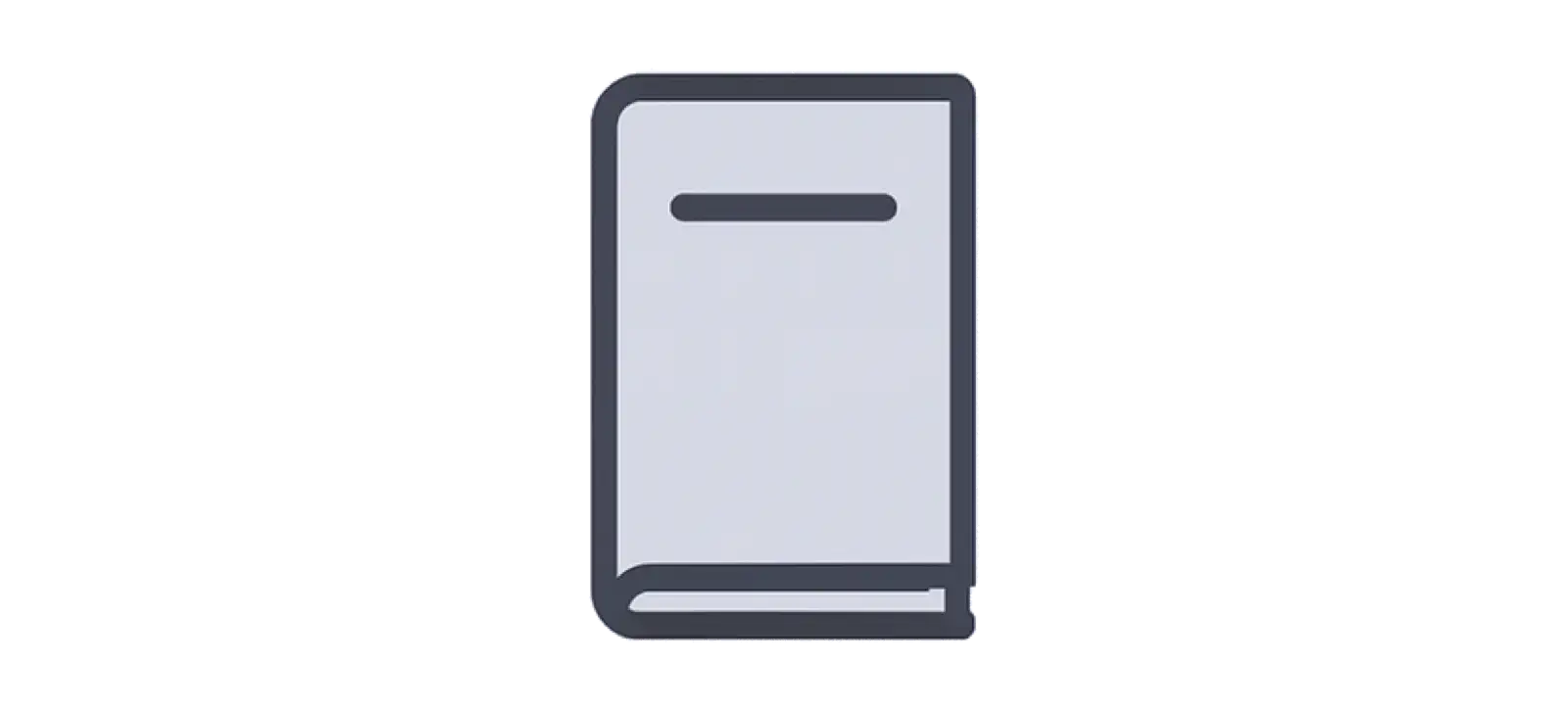 Outline of a book on a white background