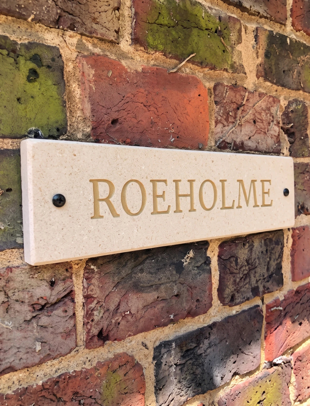 Long Limestone House Sign