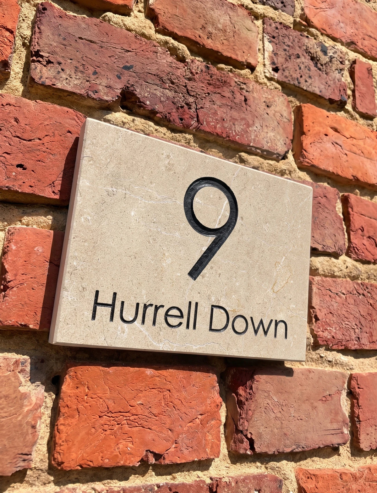 Wide Limestone House Sign