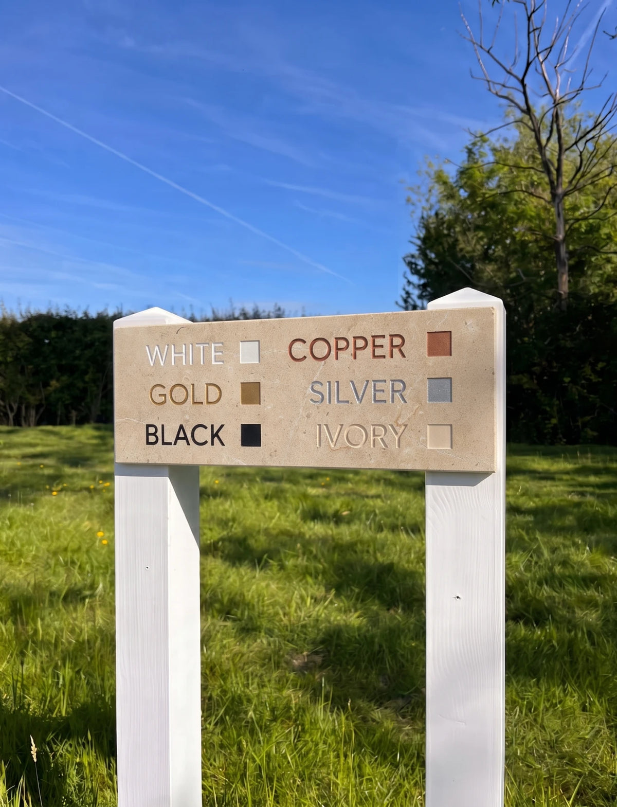 Wide Limestone House Sign