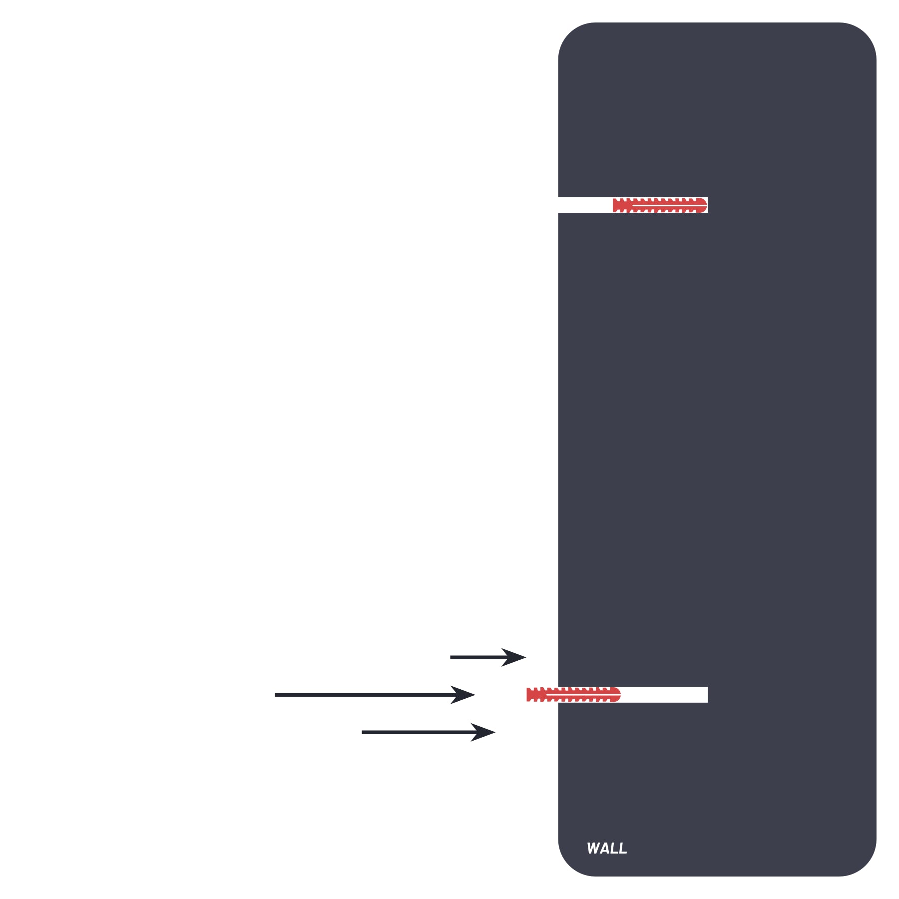 A visual guide for installing a screw fixing: showing a hand holding a screw, aligning it with a hole in a panel, and then using a screwdriver to drive the screw into place.
