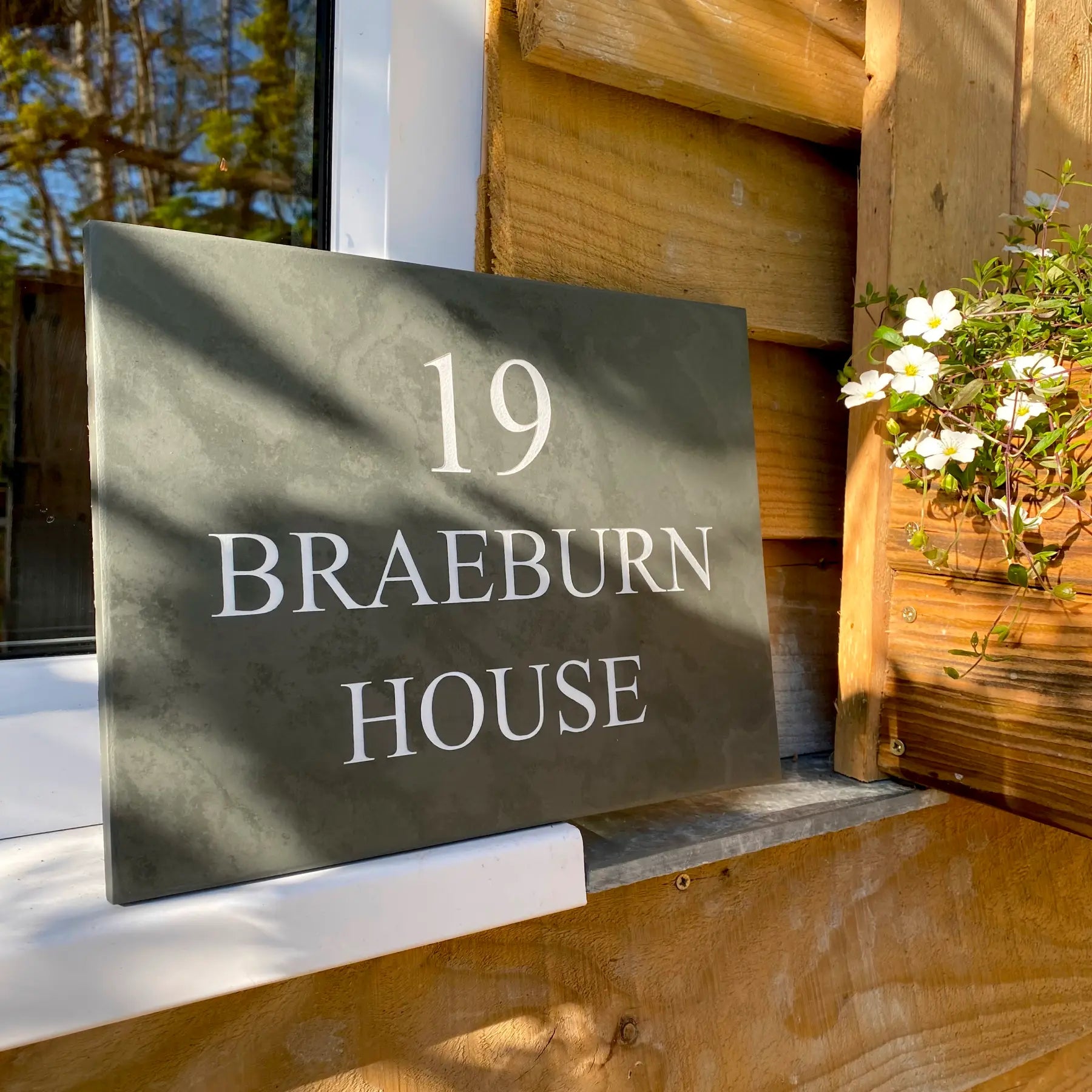 Wide Slate Long House Sign
