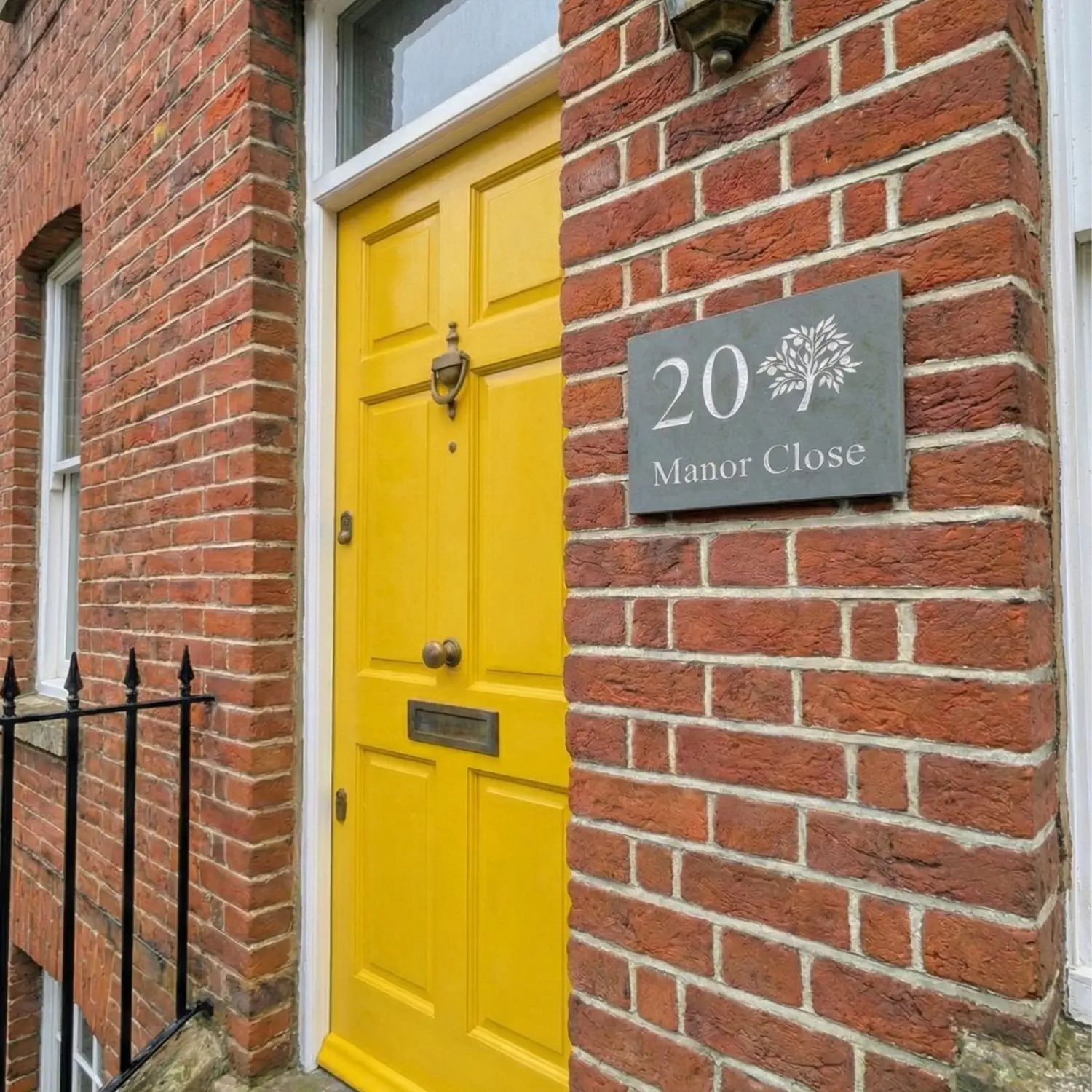 Slate House Sign with Tree