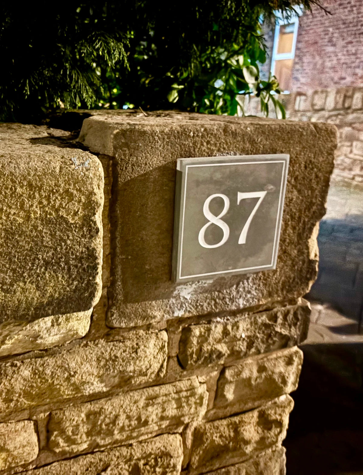 Square Slate House Number Sign