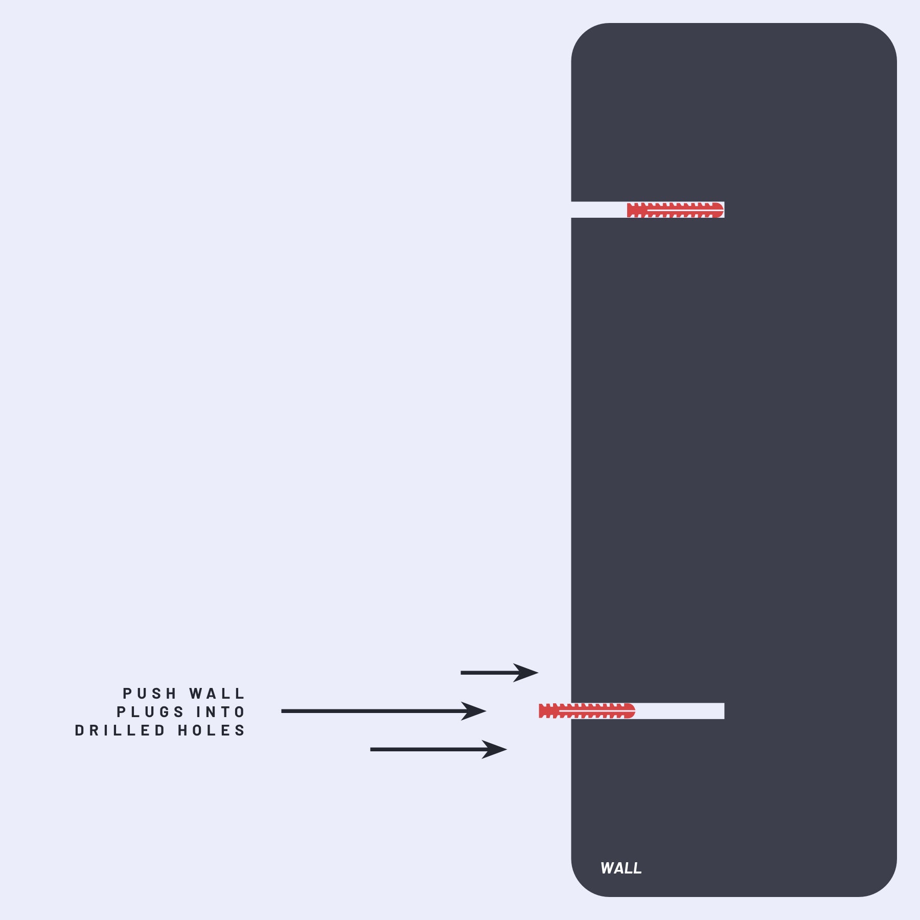 Step-by-step illustration for mounting a standoff fixing: showing a screw being inserted into the standoff base, then attaching the panel to the base, and finally securing it with a standoff cap.