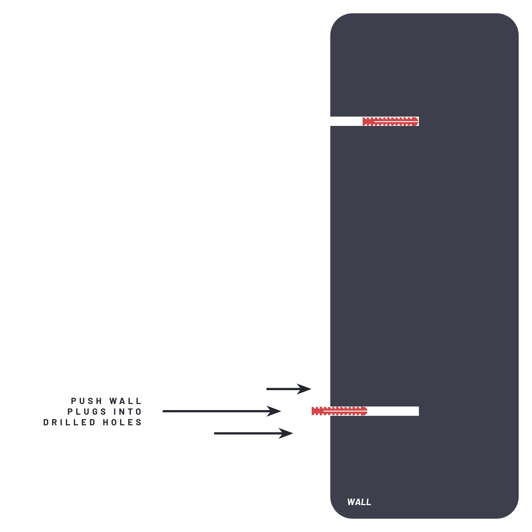 Step-by-step illustration for mounting a standoff fixing: showing a screw being inserted into the standoff base, then attaching the panel to the base, and finally securing it with a standoff cap.