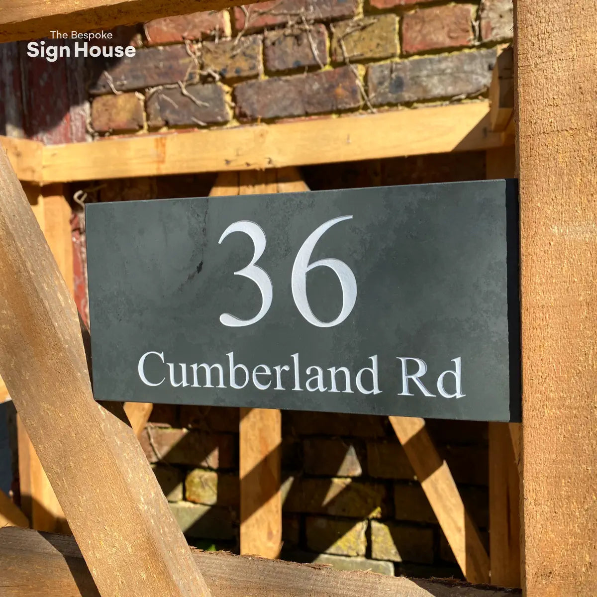 traditional number and house name sign
