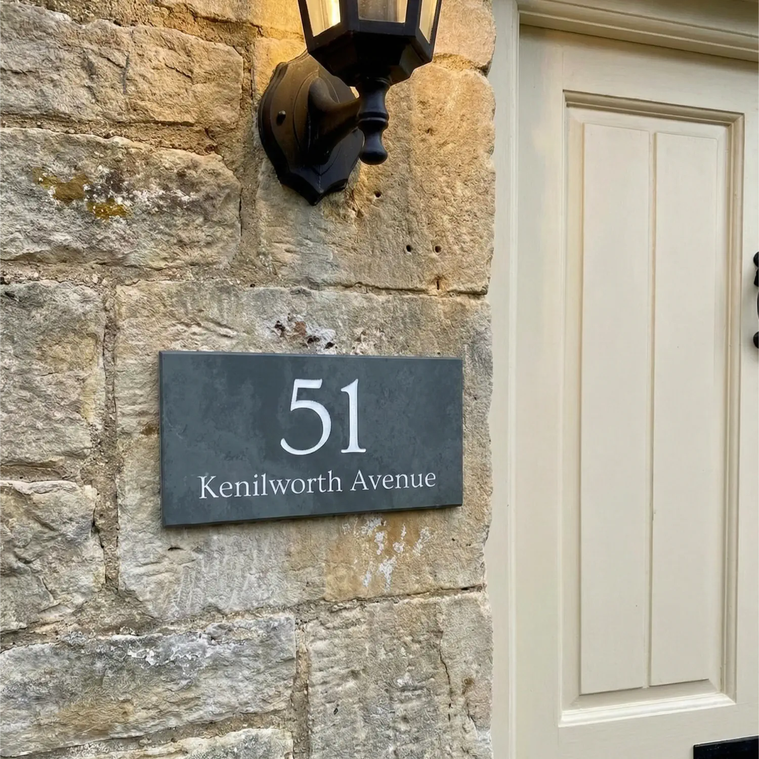 traditional number and house name sign