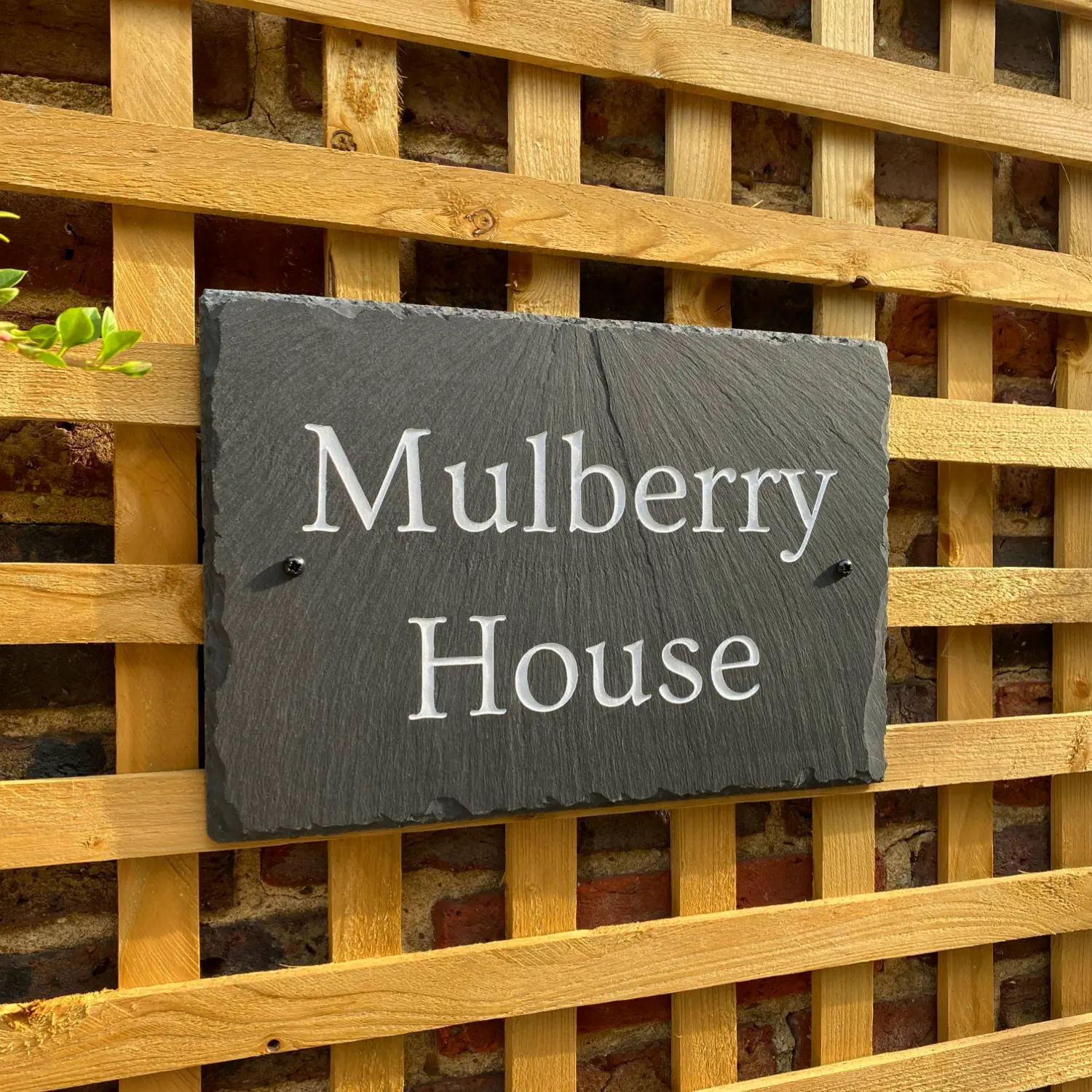 chipped edge welsh slate house sign for rustic farmhouse cottage