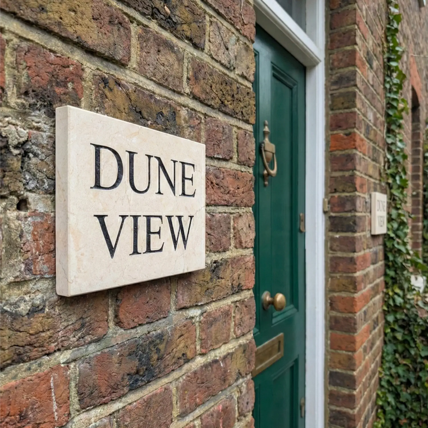 Wide Limestone House Name Sign