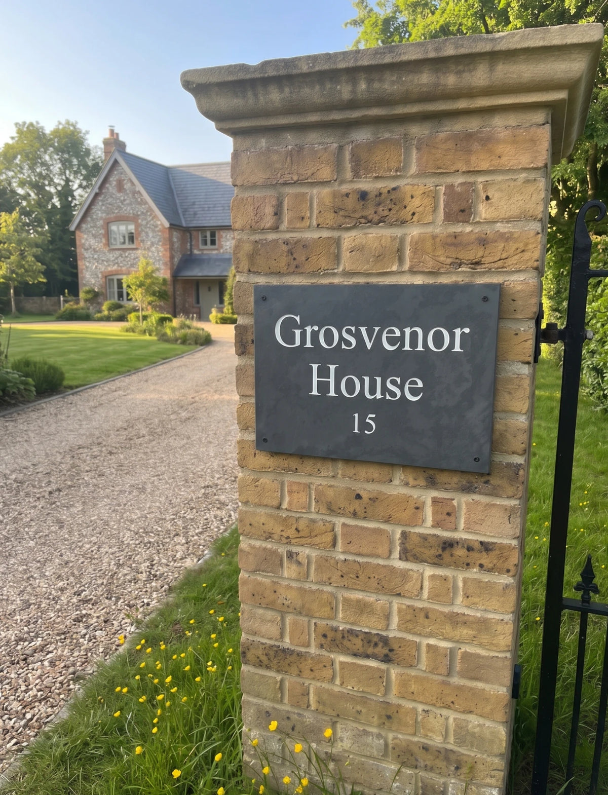 Wide Slate House Name Sign