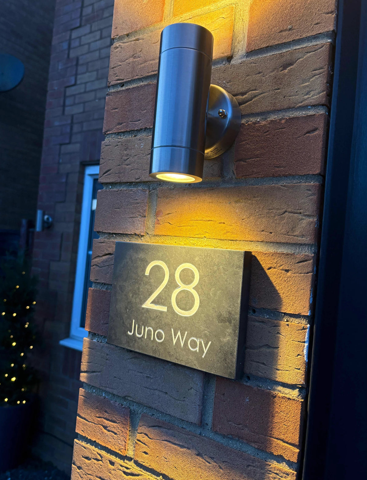 Wide Slate House Number Sign