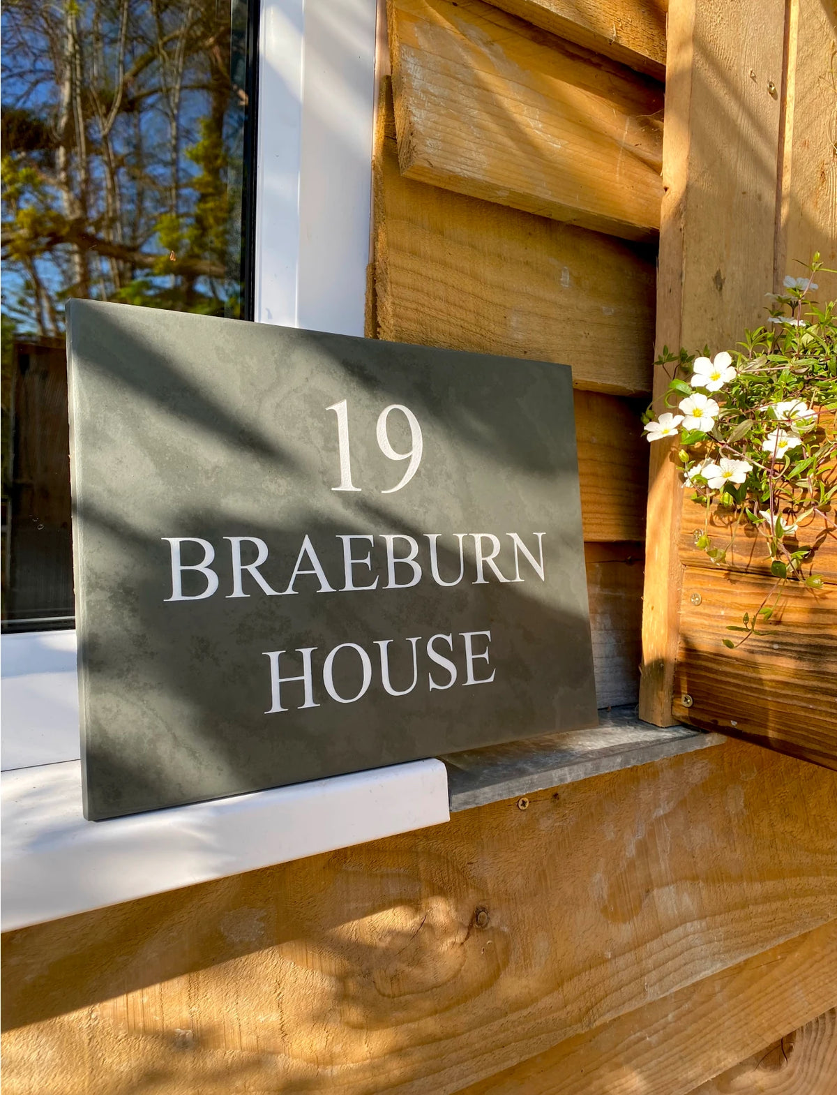 Wide Slate Long House Sign