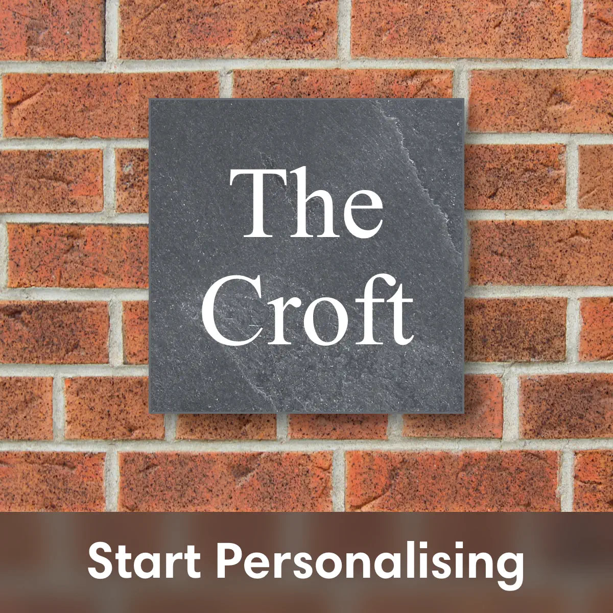 Natural slate square name plaque.