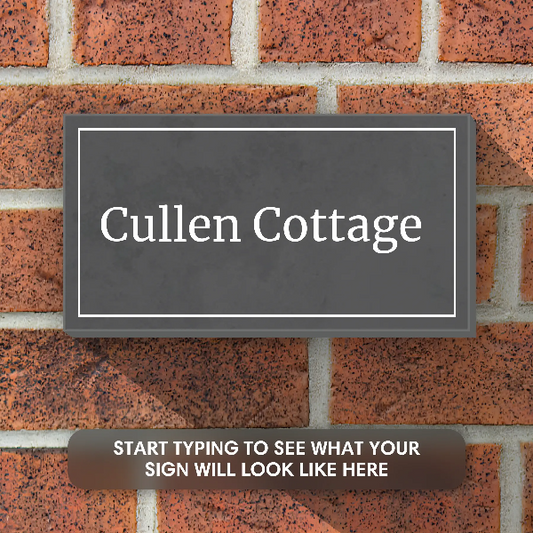 Slate Rectangle House Sign with Border