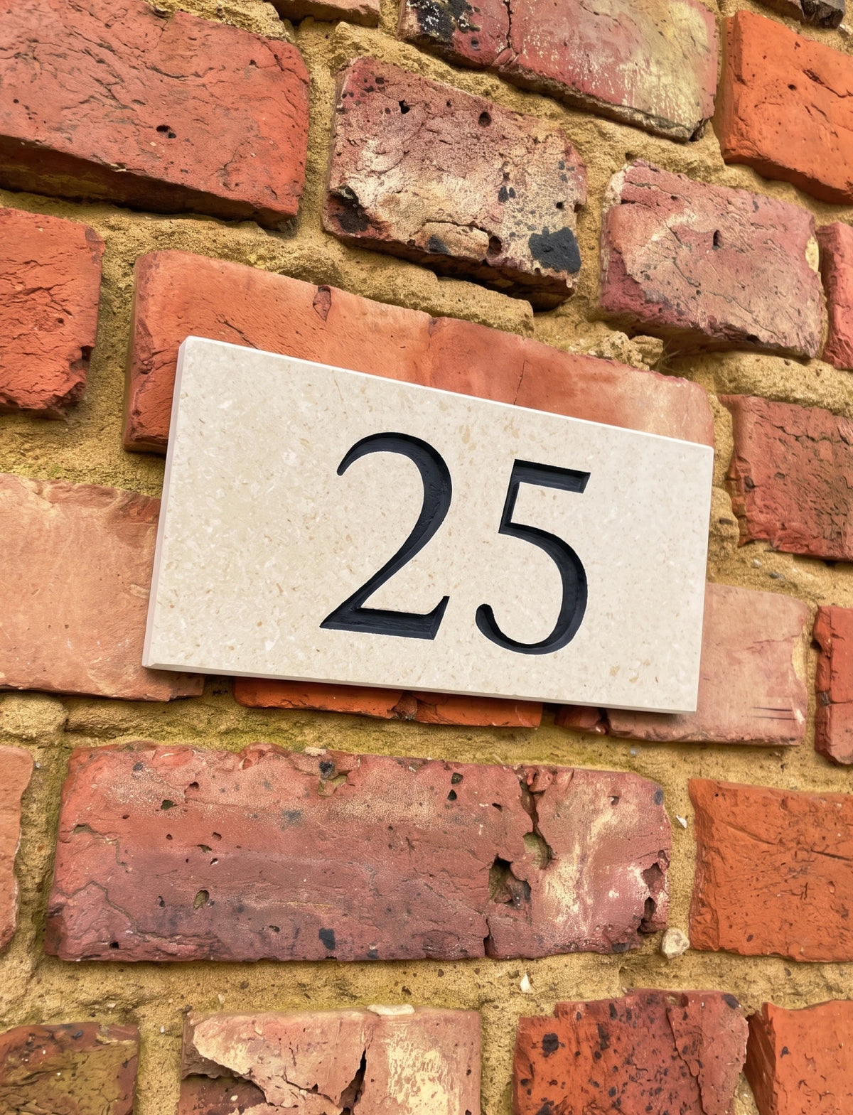 Limestone House Number Sign