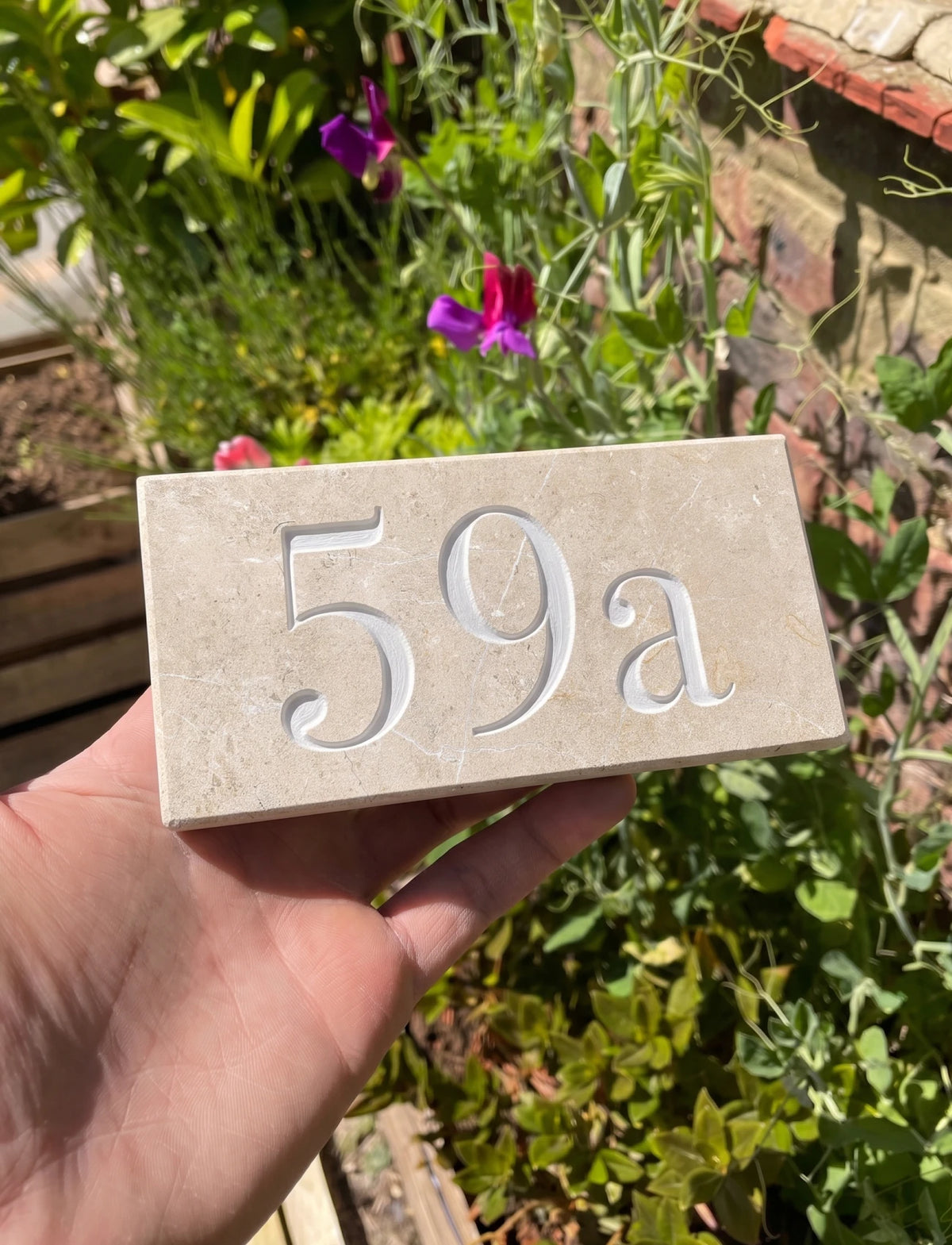Limestone House Number Sign
