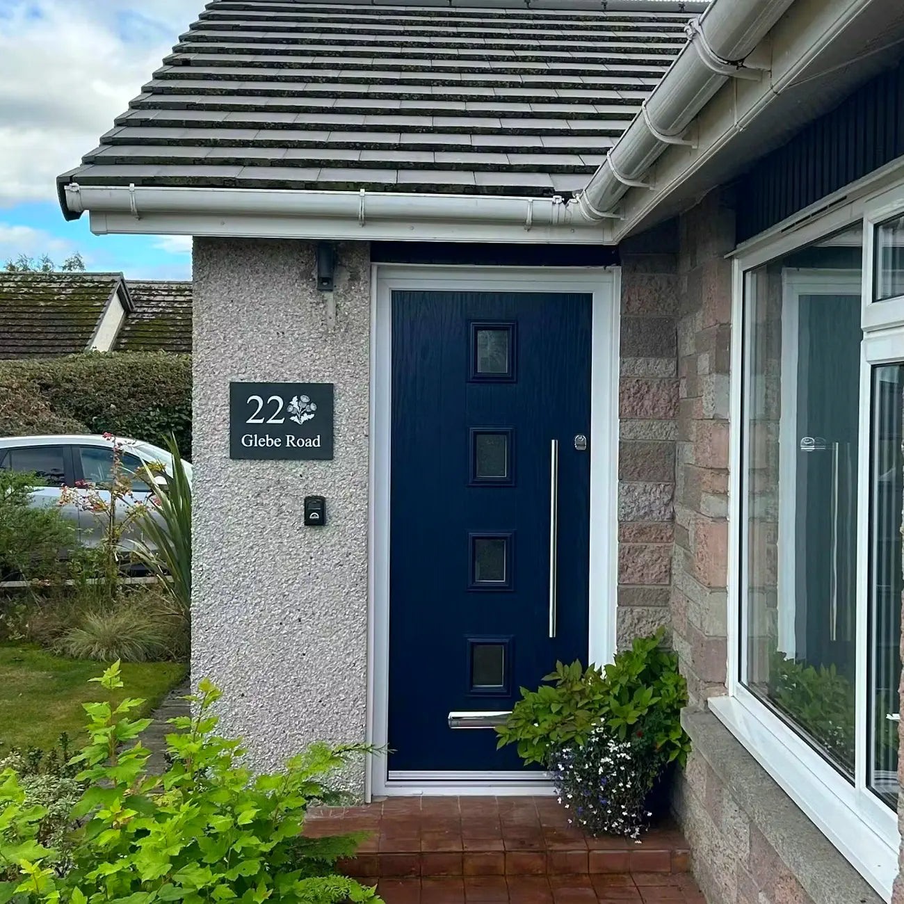 Slate House Sign with Scottish Thistle