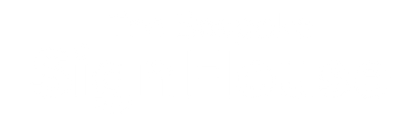 The Bespoke Sign House logo in white