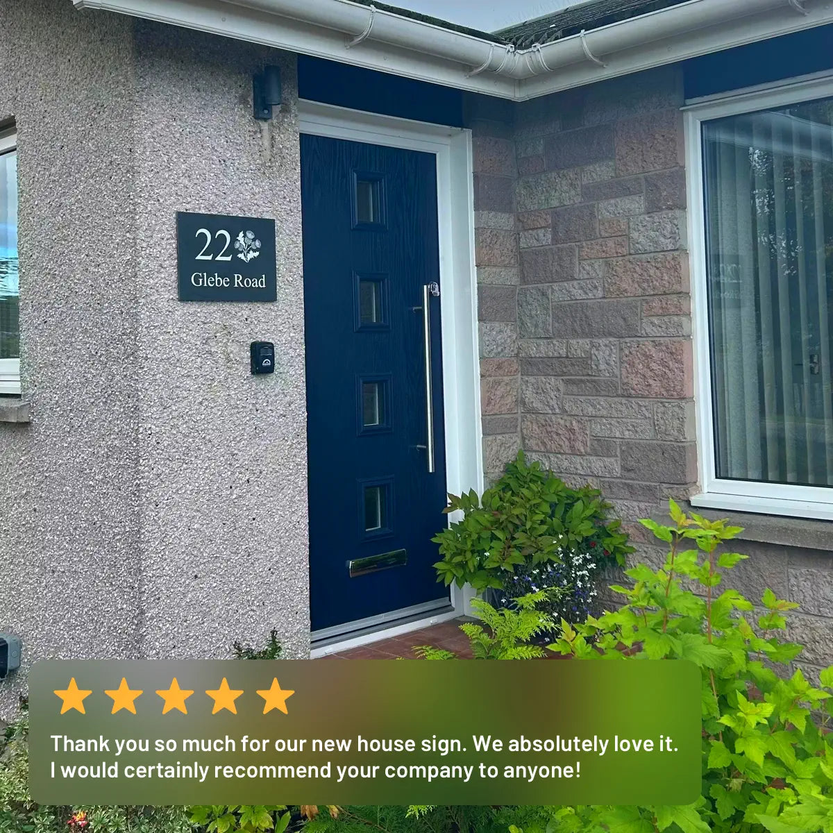 Slate House Sign with Scottish Thistle