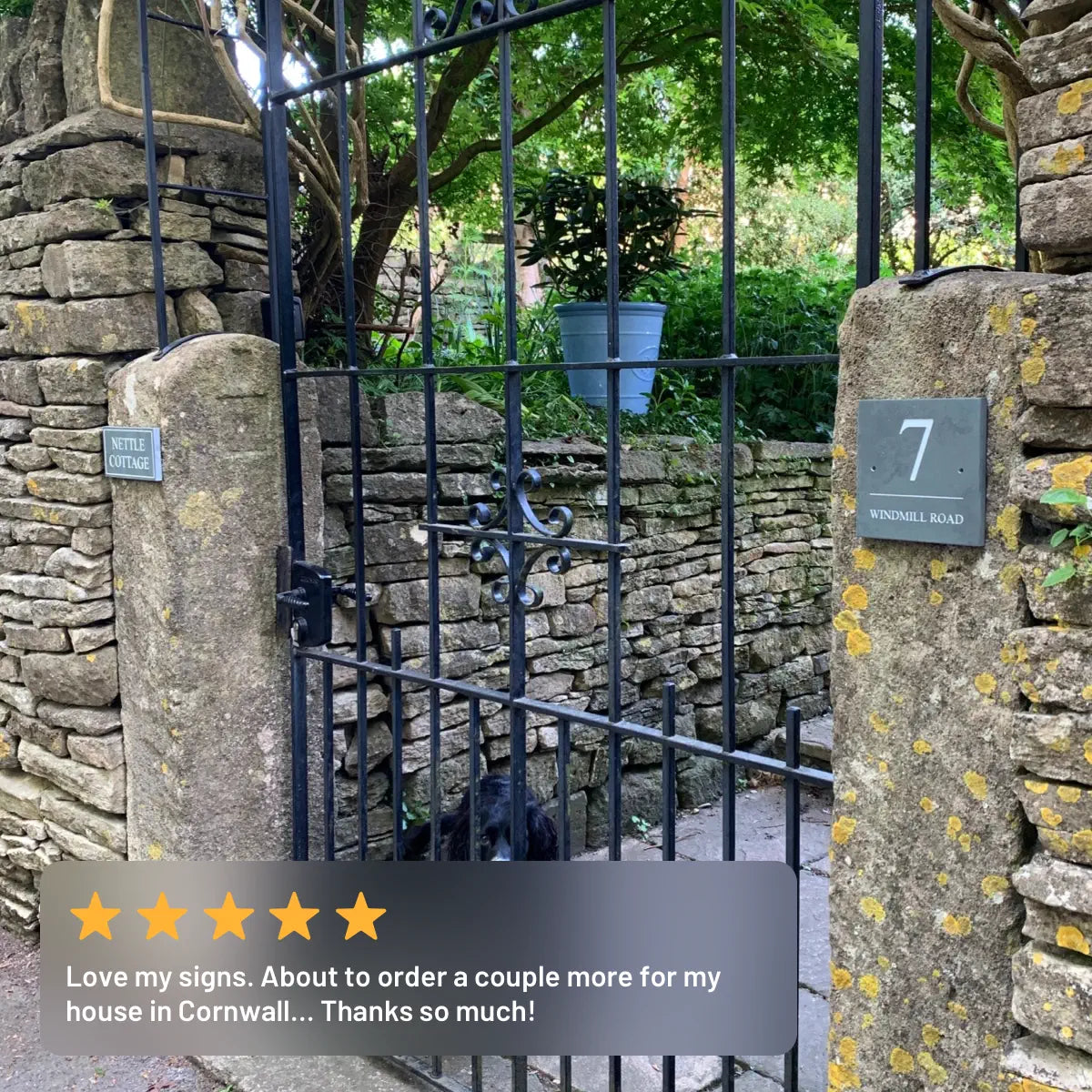 Slate House Number Sign with Dividing Line