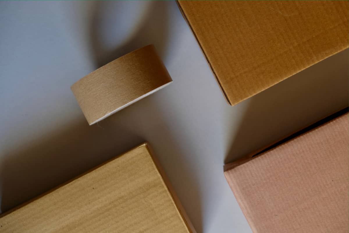 Cardboard and paper tape eco packaging