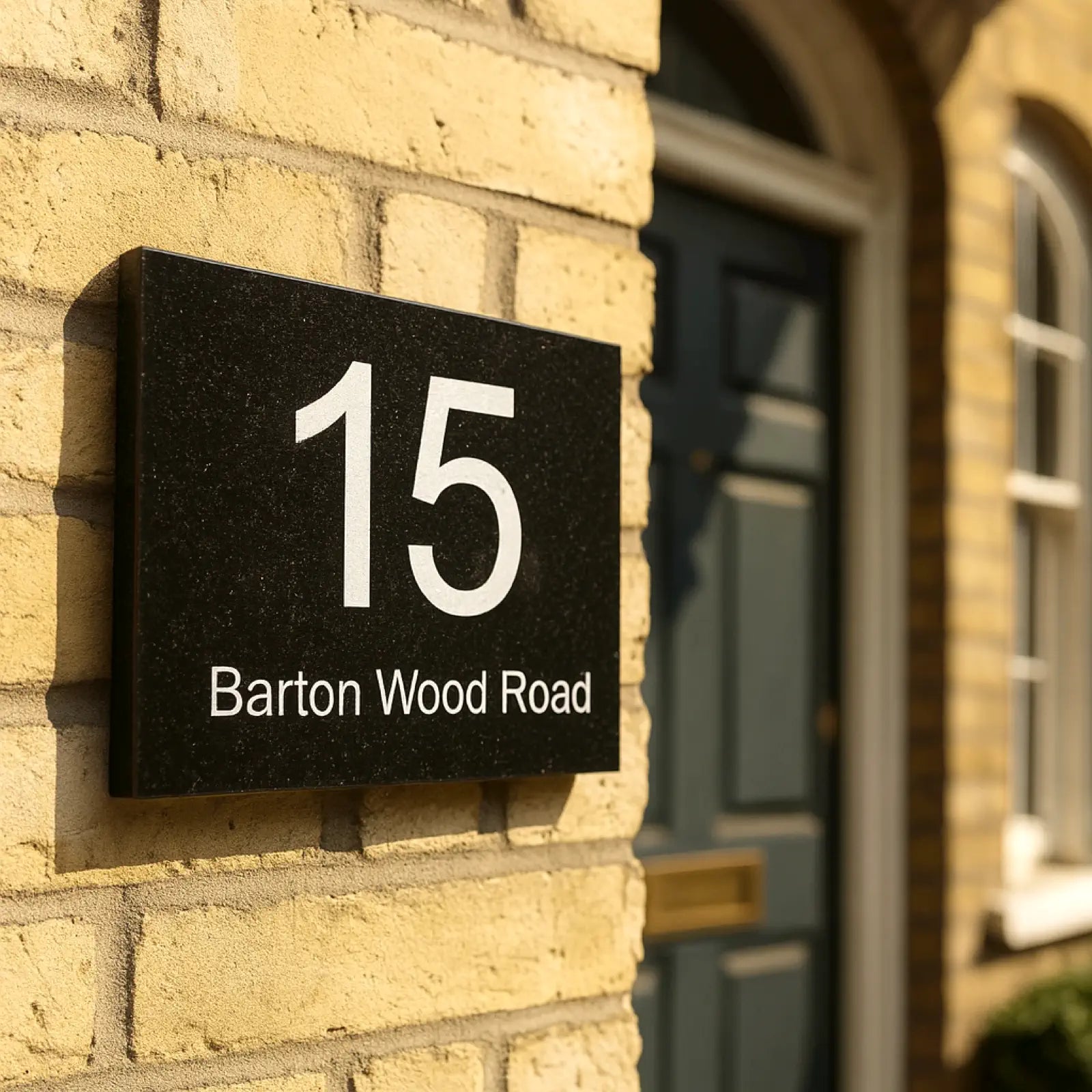 Granite Wide Rectangle Number & Name Sign