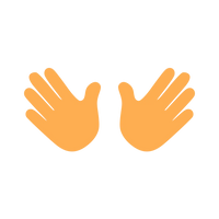 Two yellow hand icons on a white background