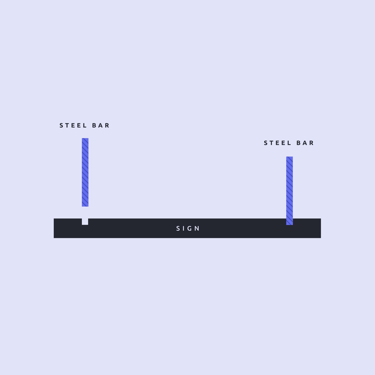 Step-by-step instructions for hidden fixings: showing a hand positioning a clip onto the back of a panel, followed by attaching the panel securely to a wall mount.