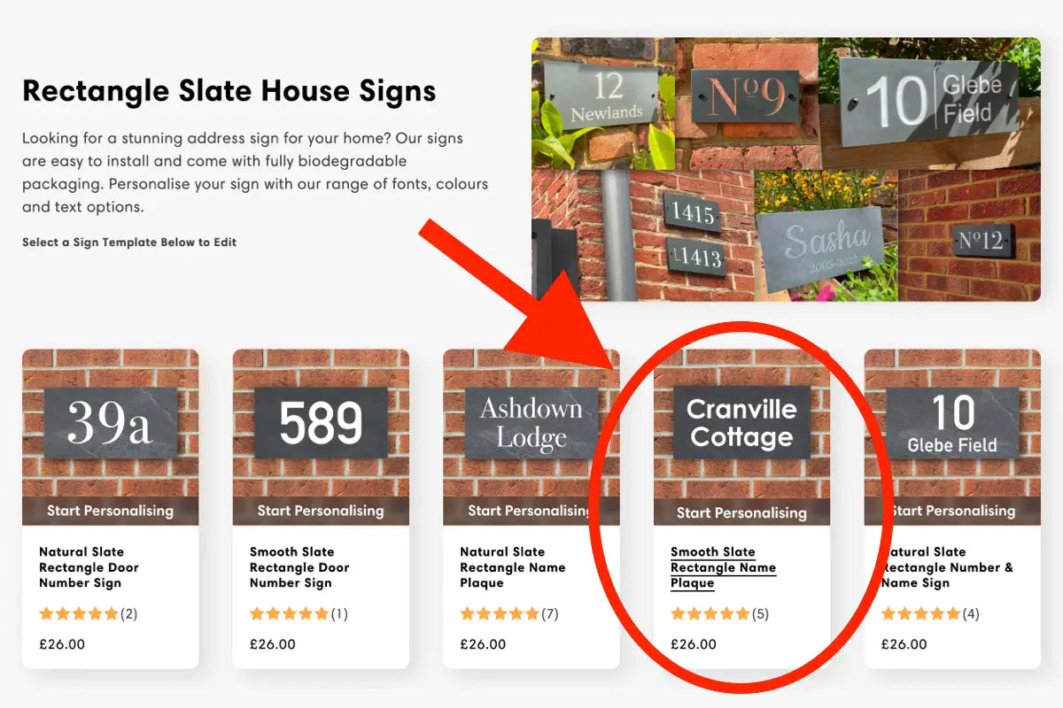 Select a sign template from our website