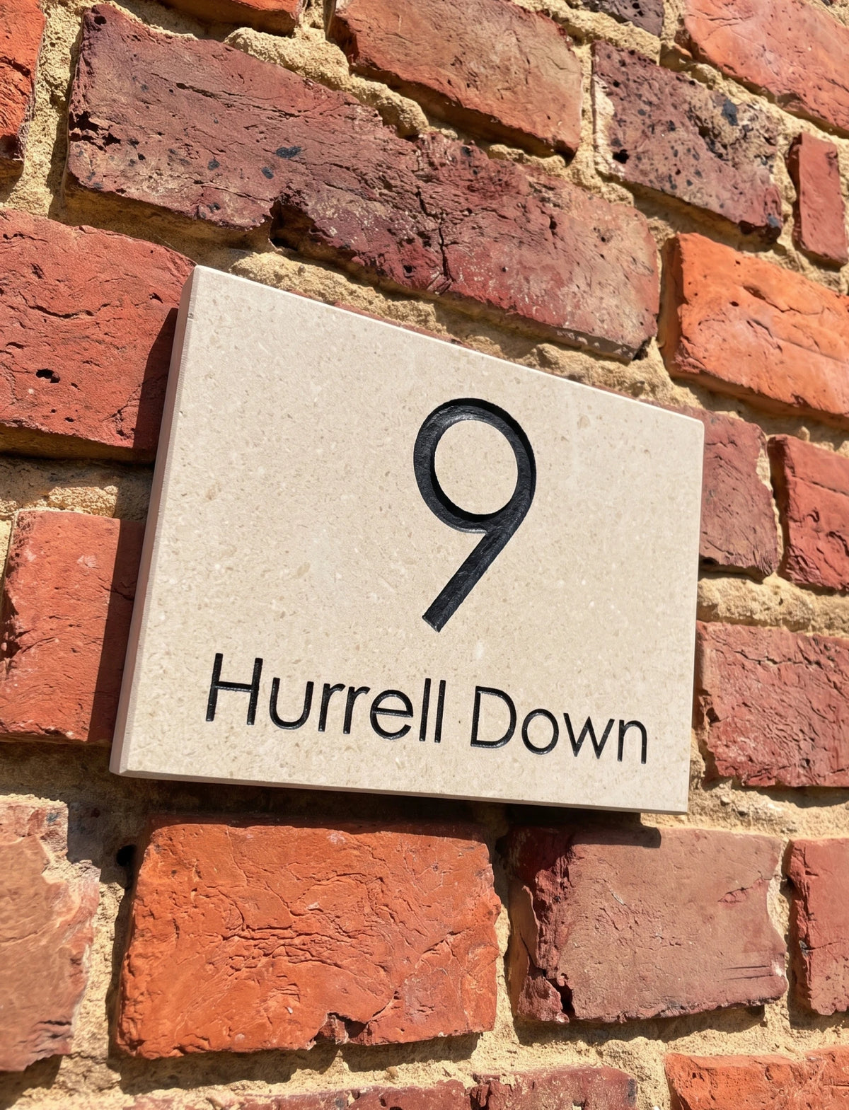 Wide Limestone House Sign