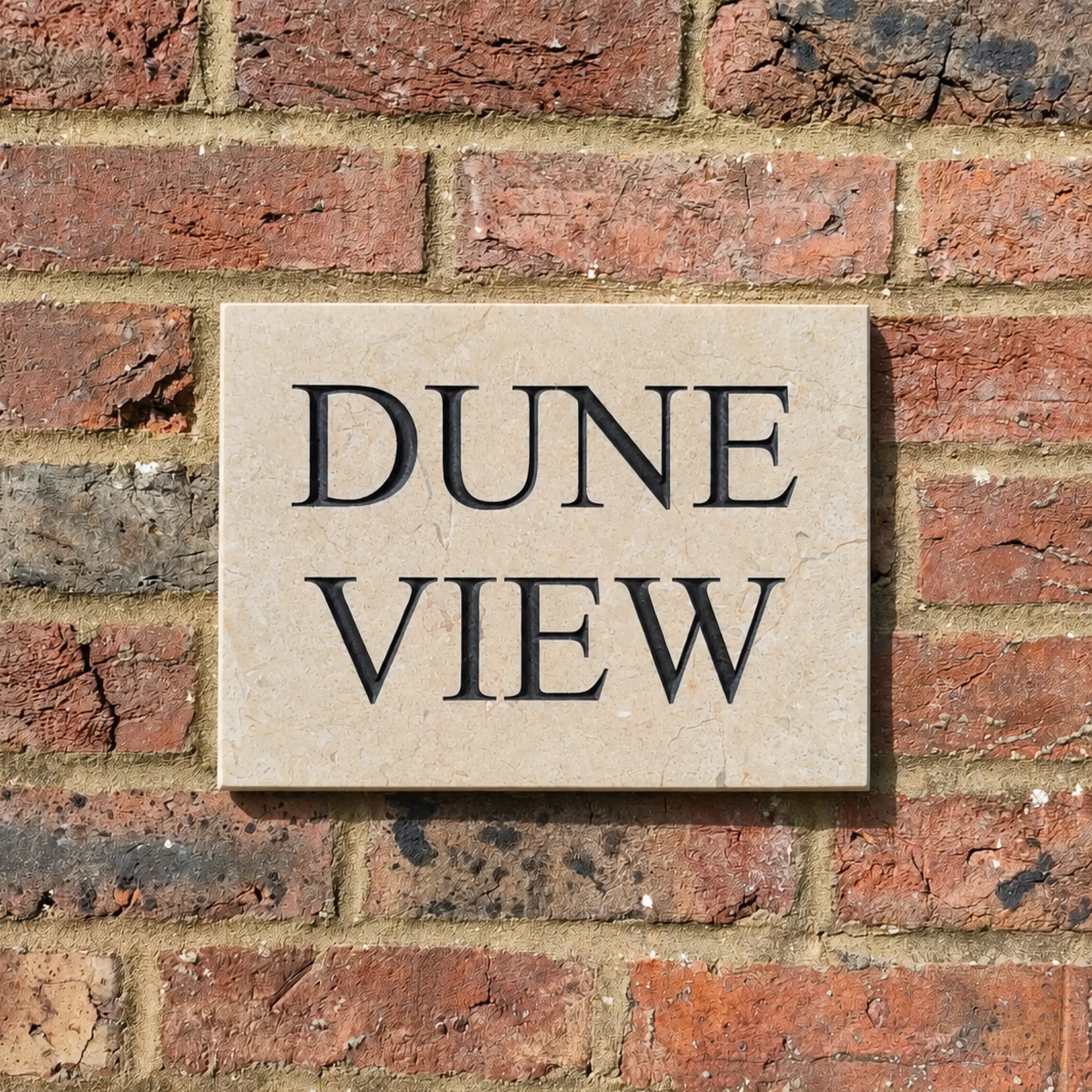 Wide Limestone House Sign