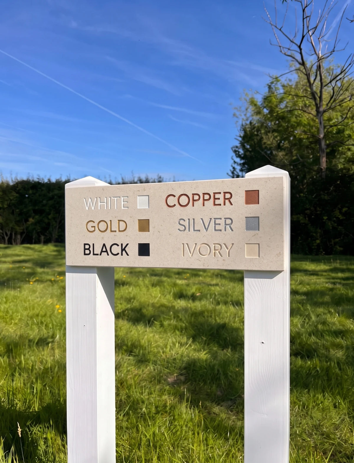 Limestone House Number Sign