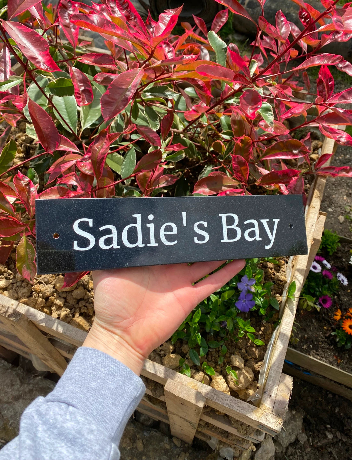 Long Granite House Sign