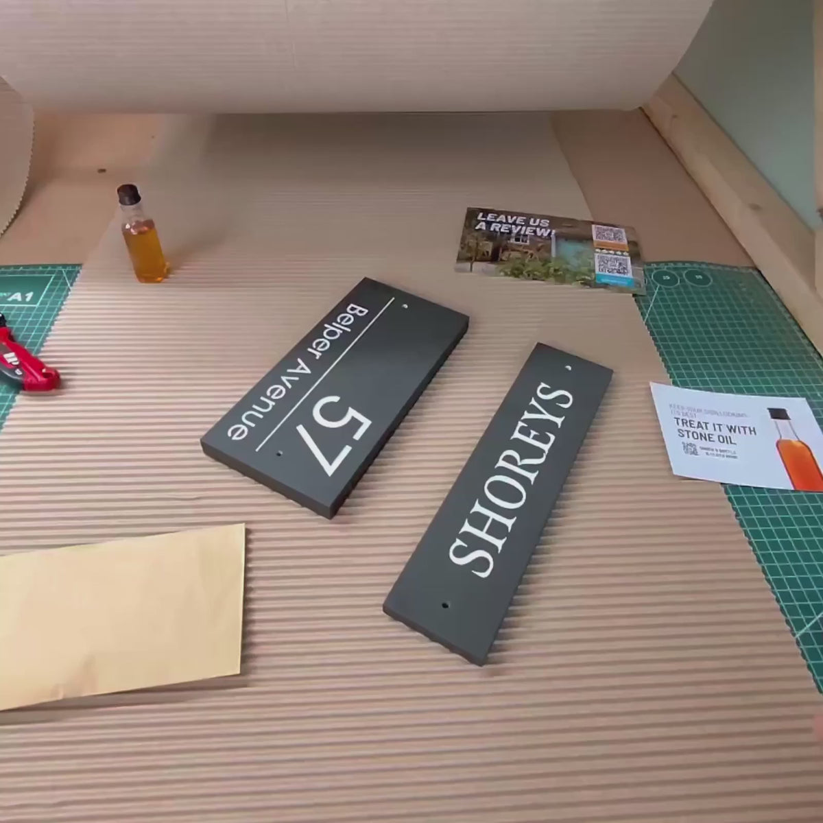 Contemporary Slate House Sign | Smooth Finish | Handmade in UK