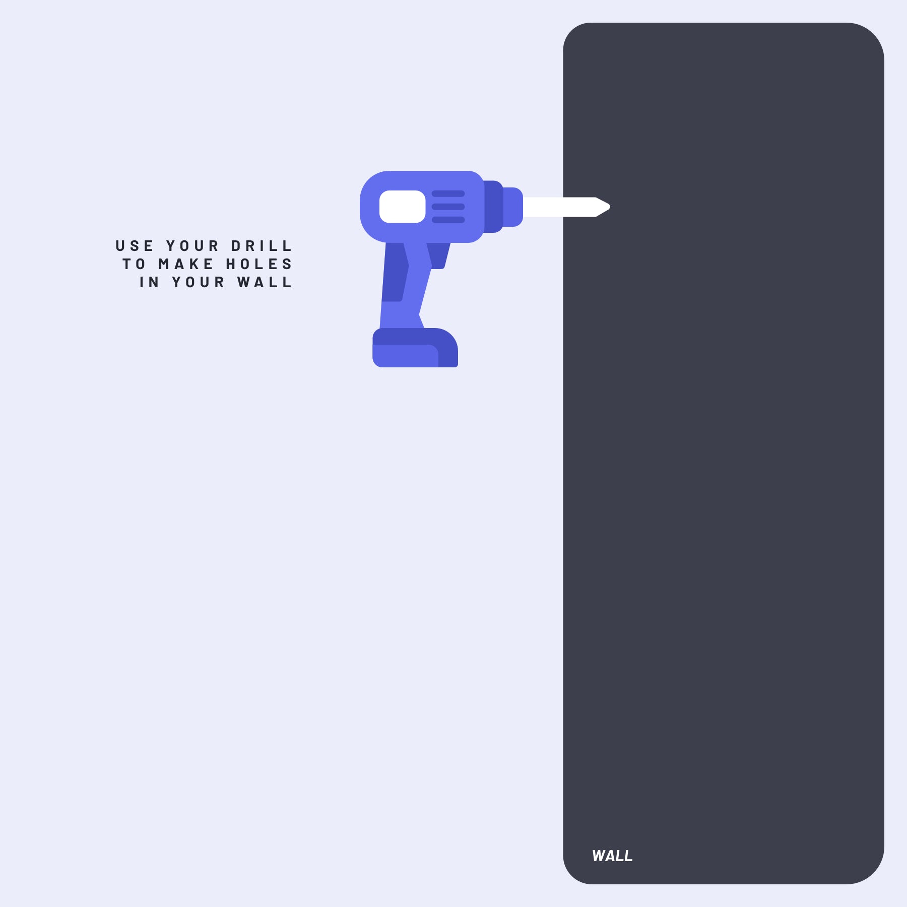 Step-by-step instructions showing a hand holding a screw, positioning it in a hole on a panel, and using a screwdriver to secure the screw into the panel.