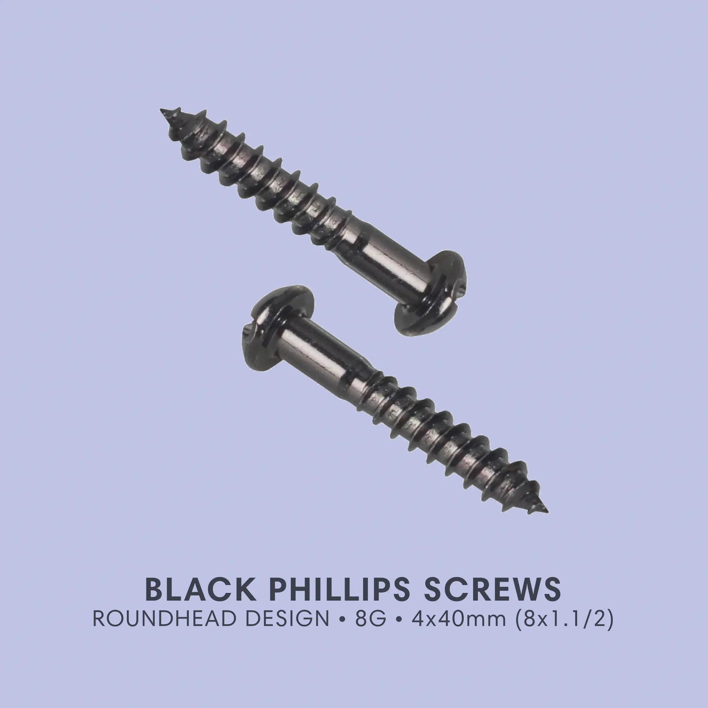2 black roundhead phillips screws