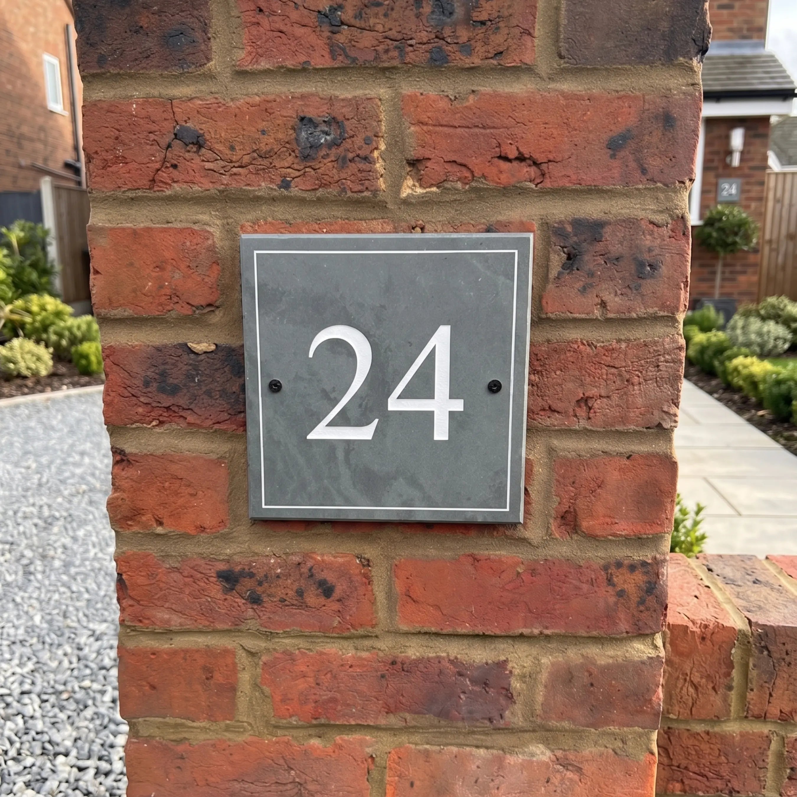 Square Slate House Number Sign