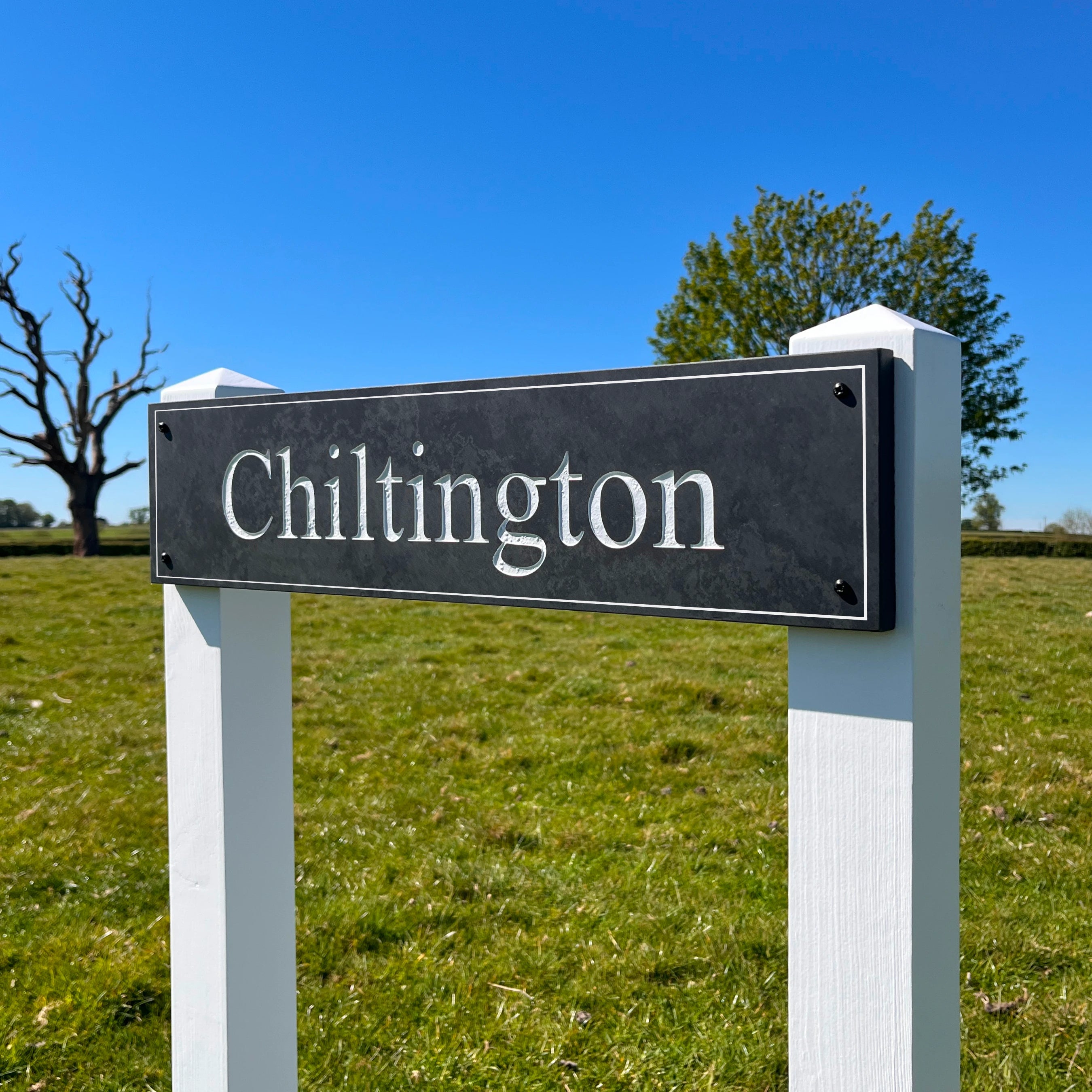 Long Slate House Sign with Optional Posts