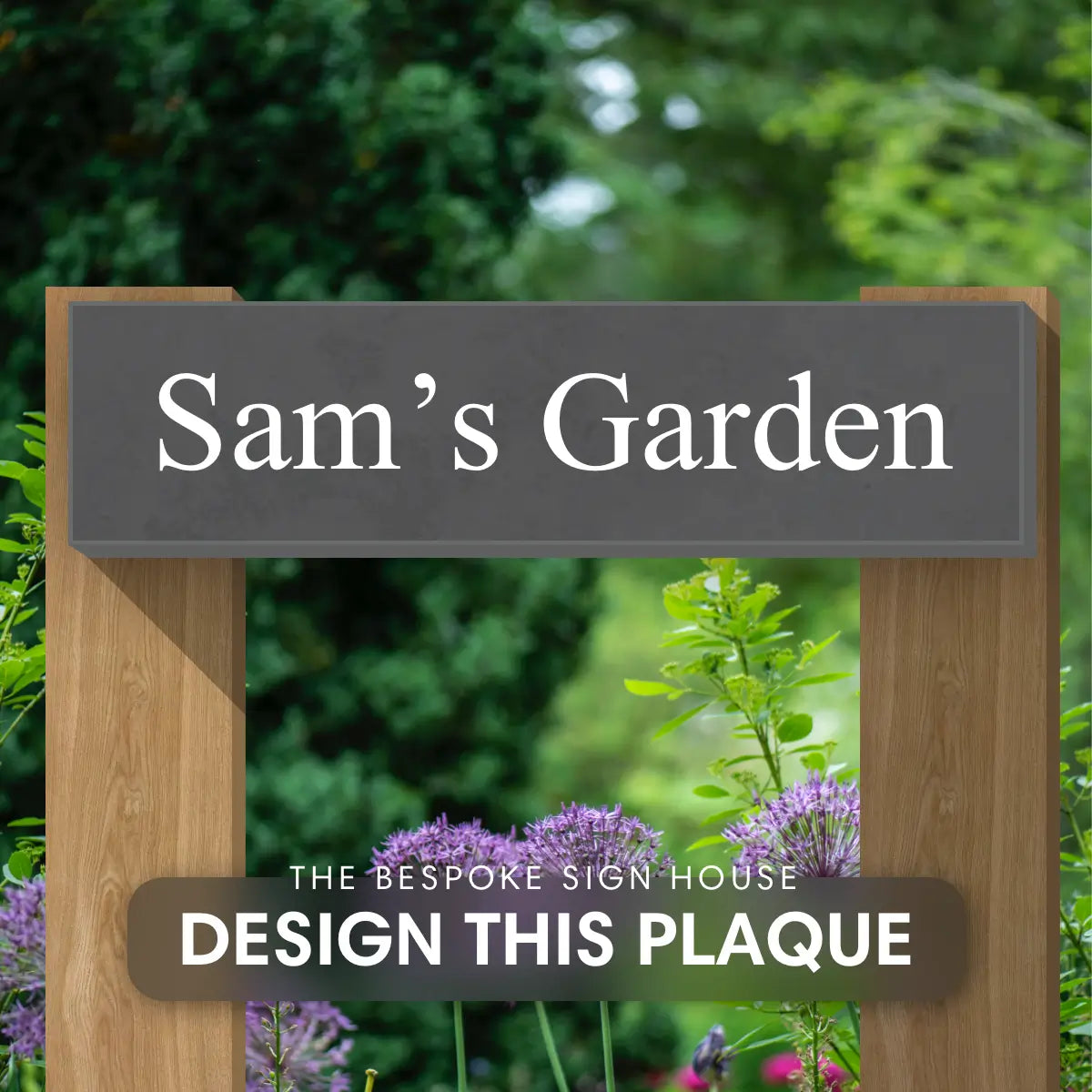 slate memorial bench sign with engraved text