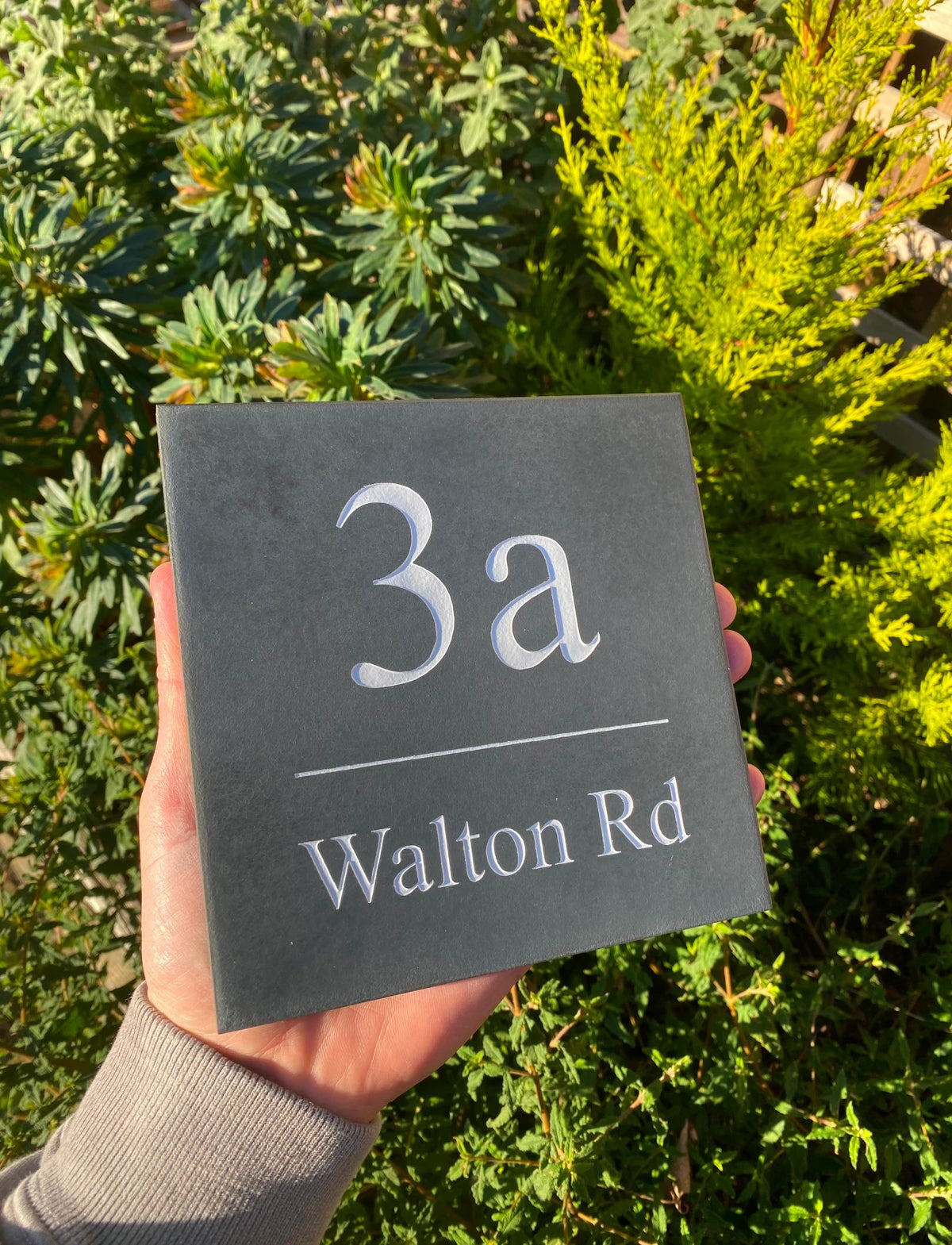 Contemporary Square Slate House Sign