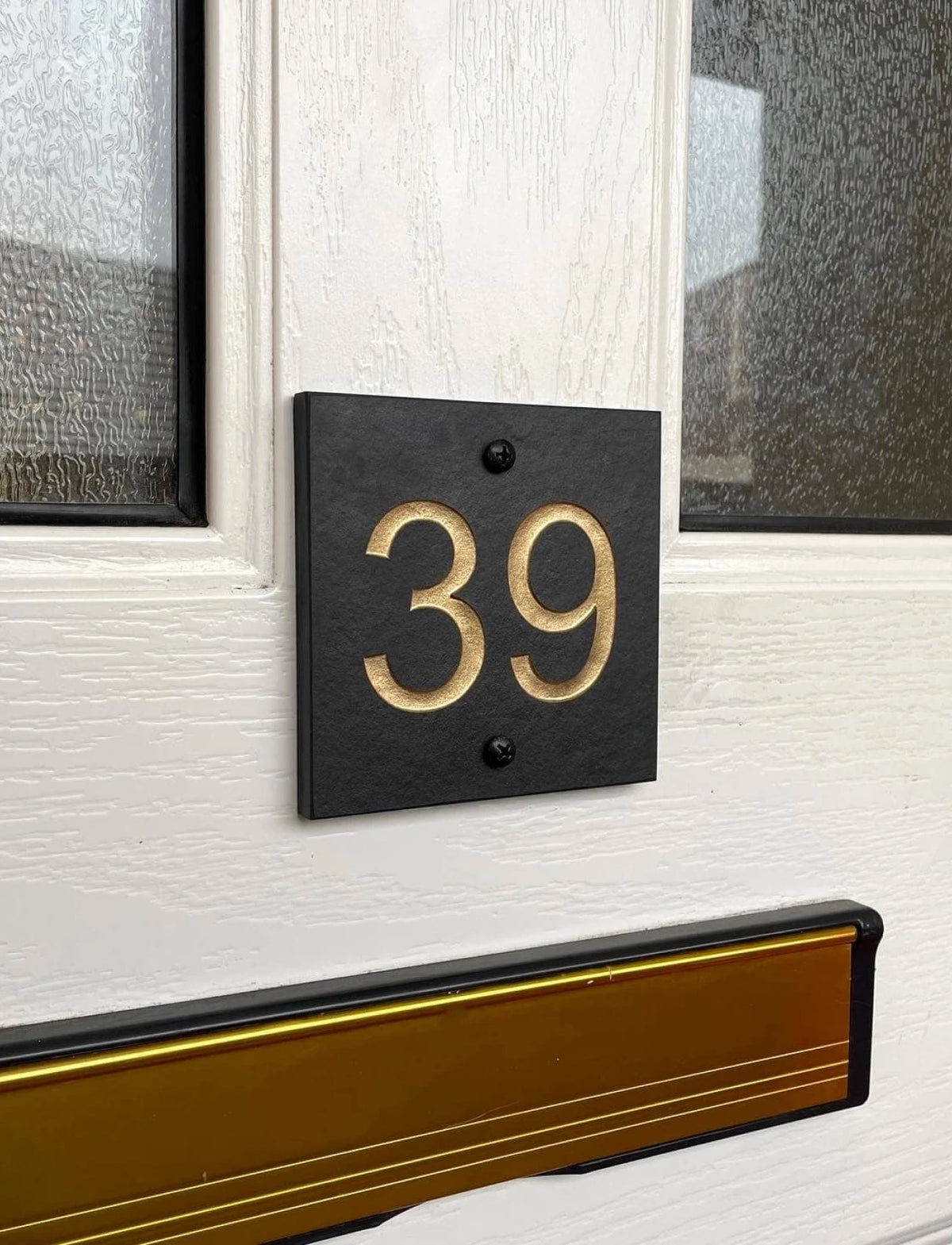 Square Slate House Number Sign