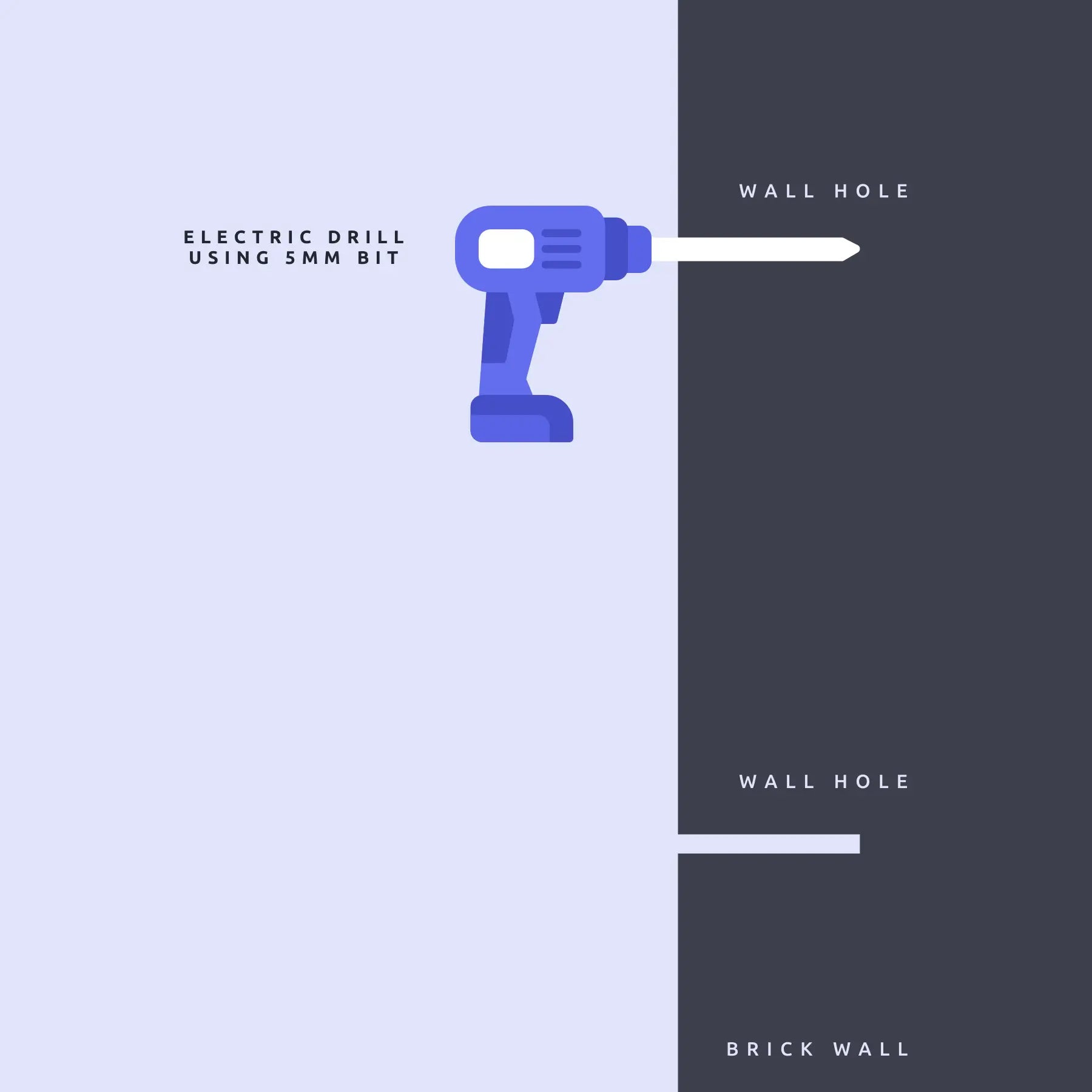 Step-by-step instructions showing a hand inserting a screw into the standoff base attached to a wall, followed by securing a panel in place with a standoff cap.